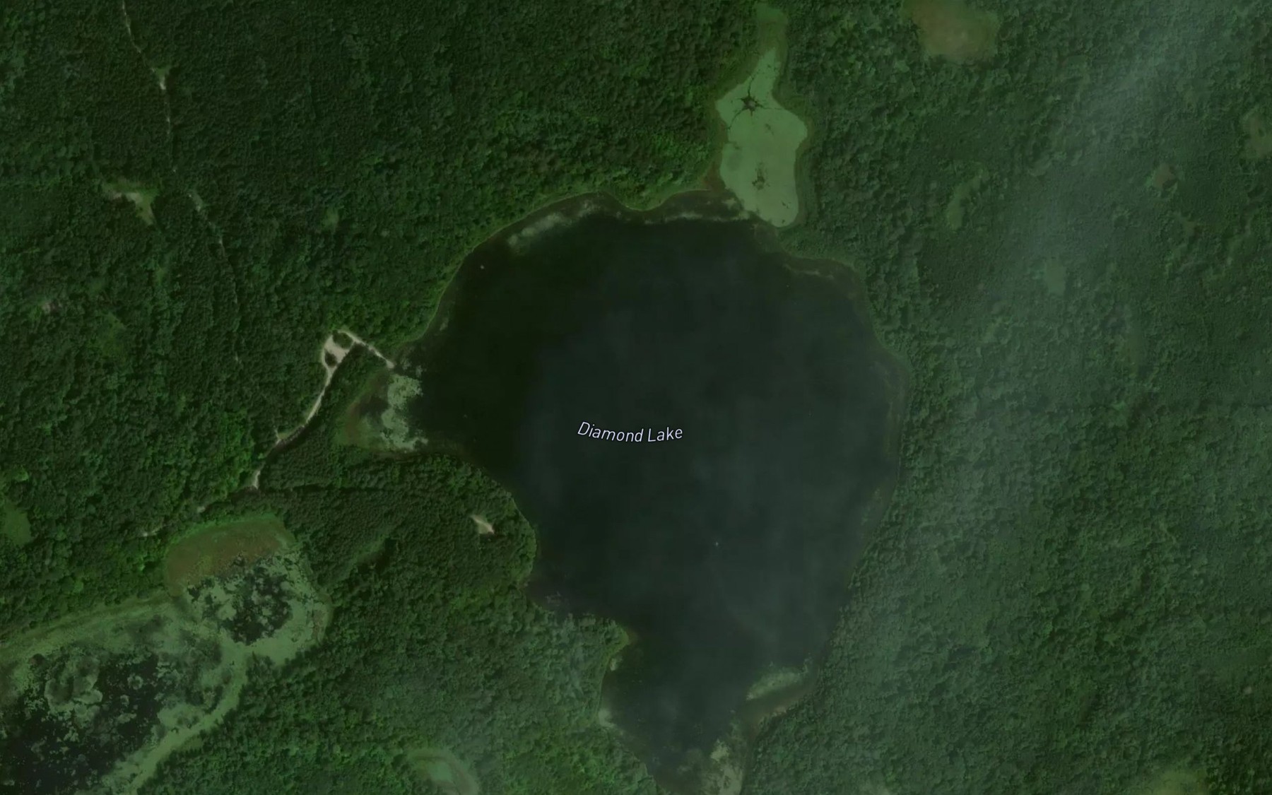 Satellite map of the Diamond Lake