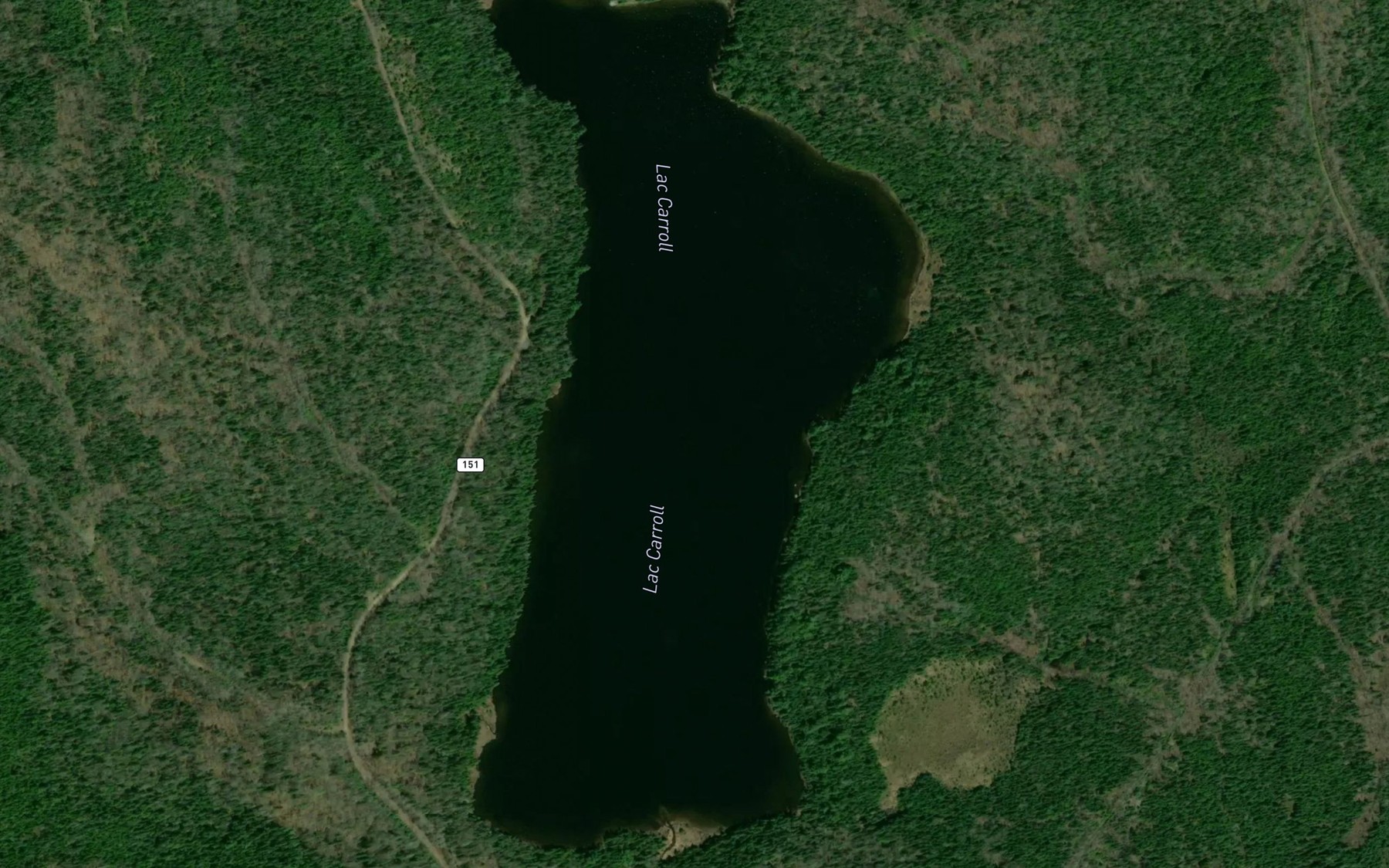 Satellite map of the Lac Carroll