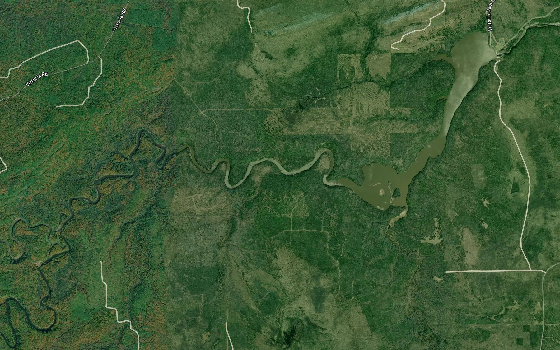 Satellite map of the Schaat Creek