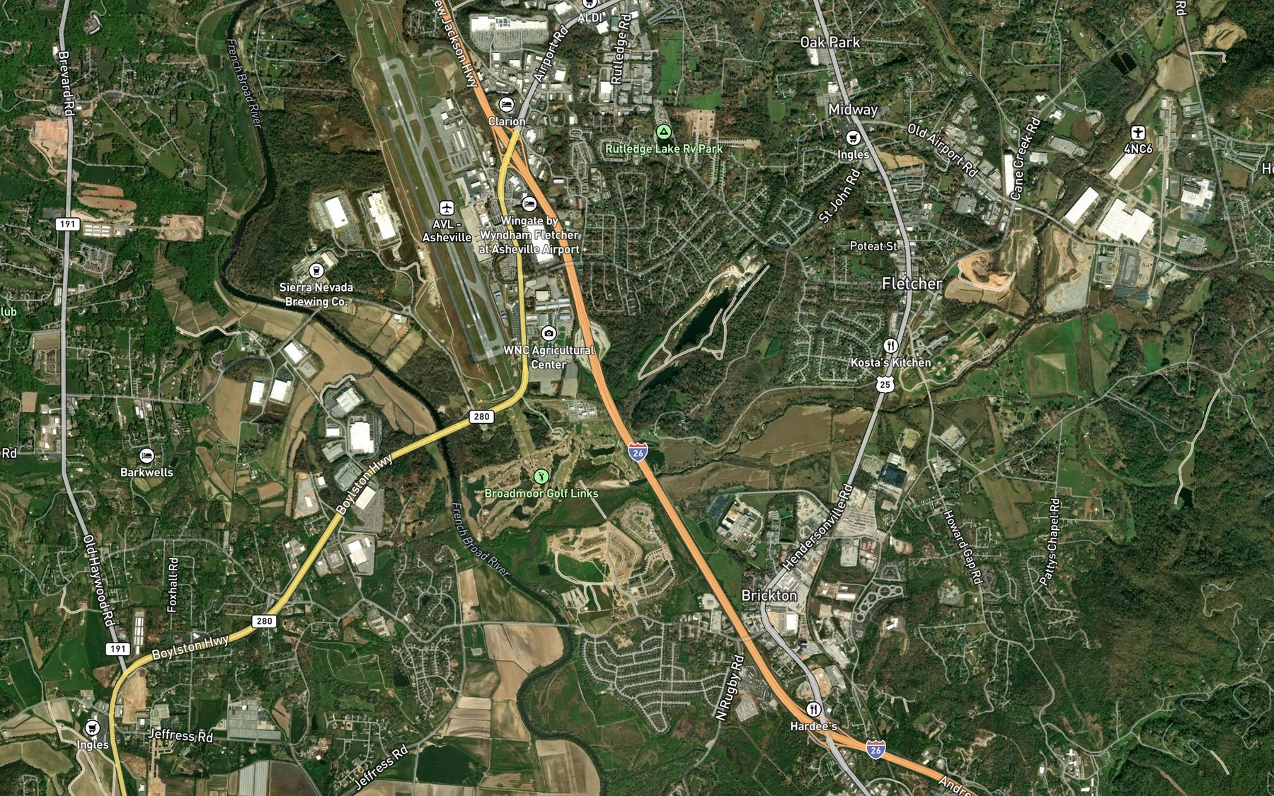 Satellite map of the Higgins Branch