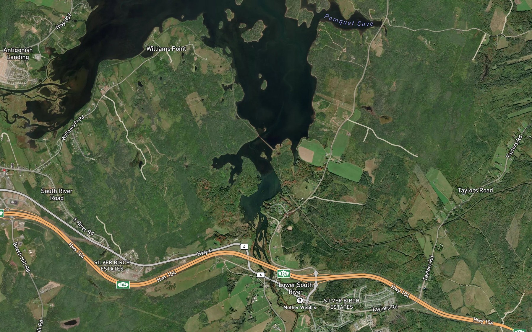 Satellite map of the Plaster Cove