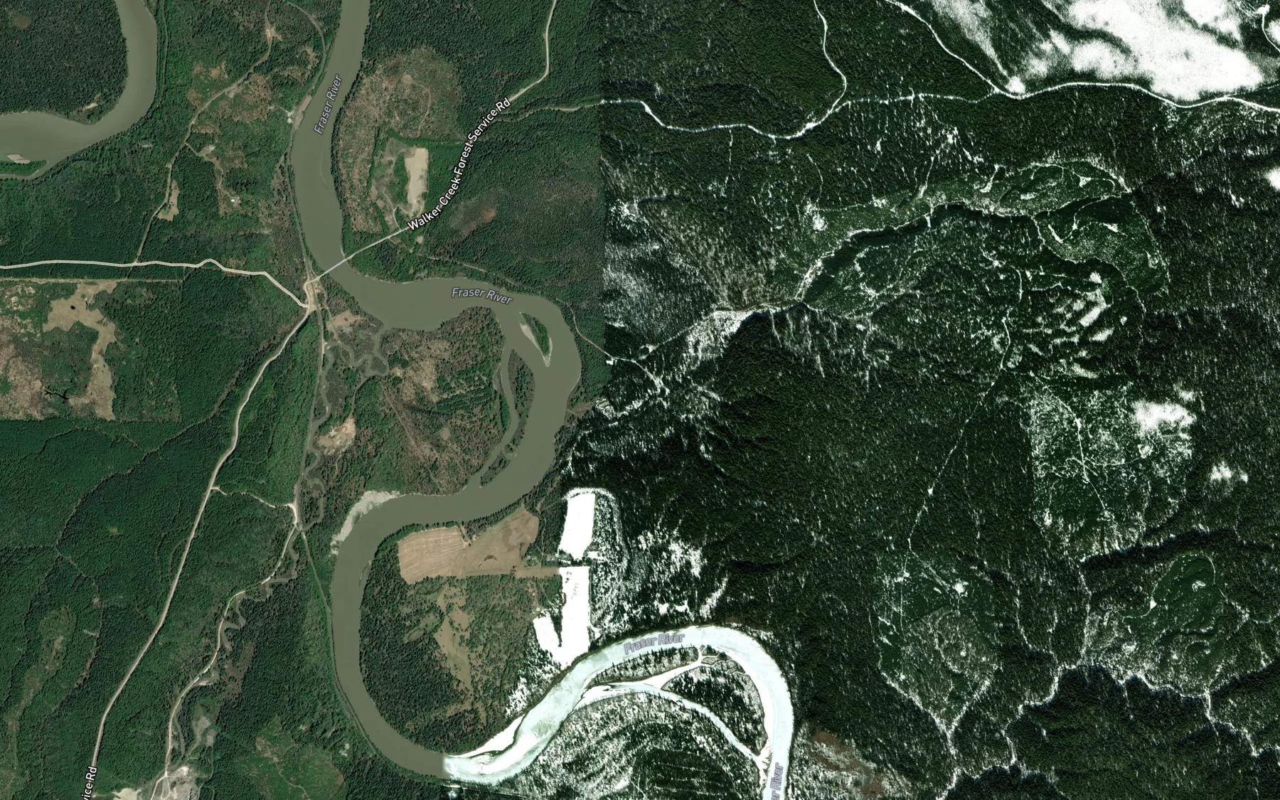 Satellite map of the Mackenzie Creek