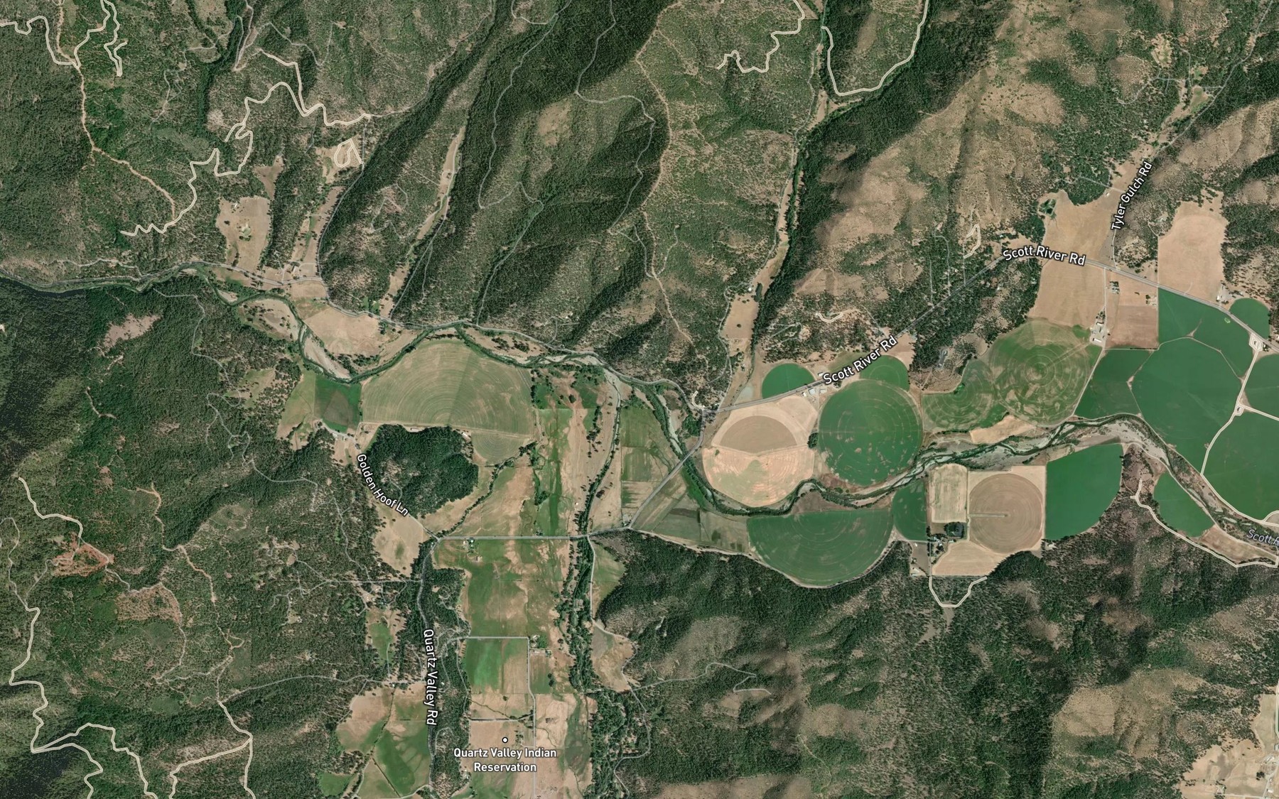 Satellite map of the Shackleford Creek