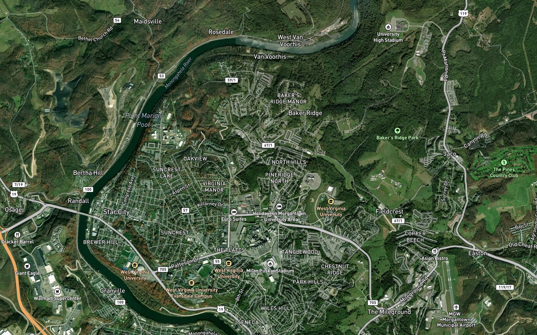 Satellite map of the Headlee Spring