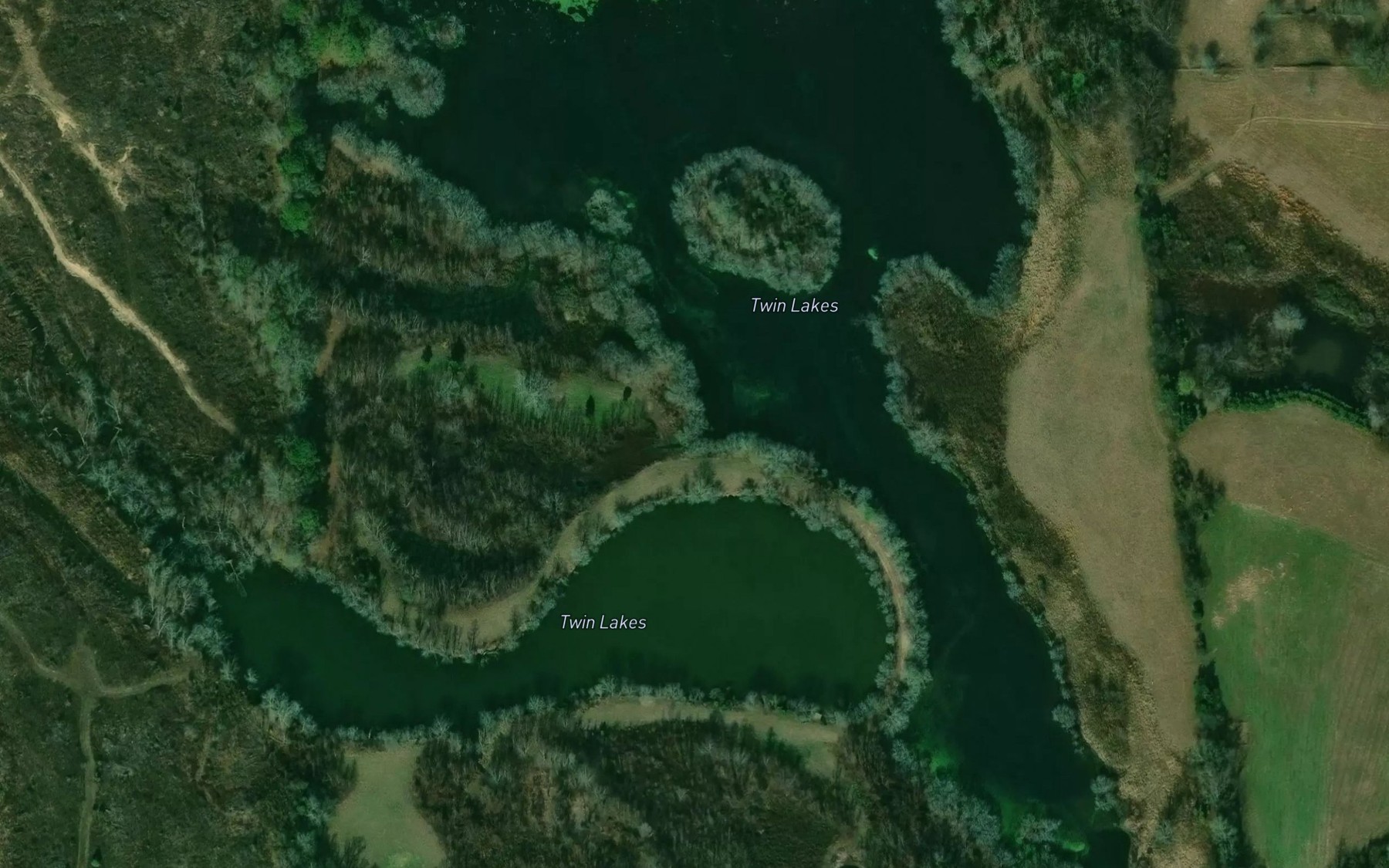 Satellite map of the Twin Lakes