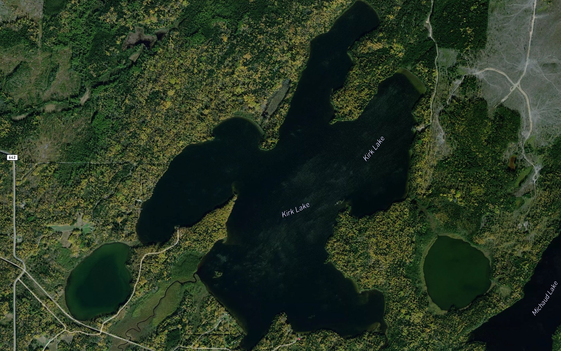 Satellite map of the Kirk Lake
