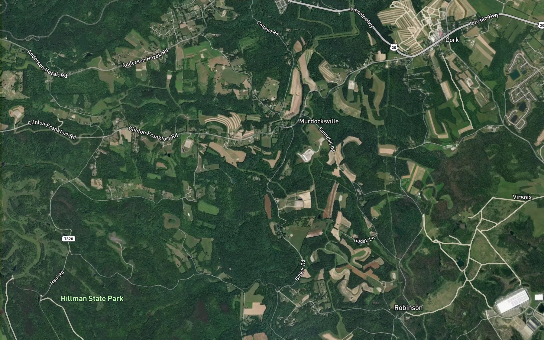 Satellite map of the Bigger Run
