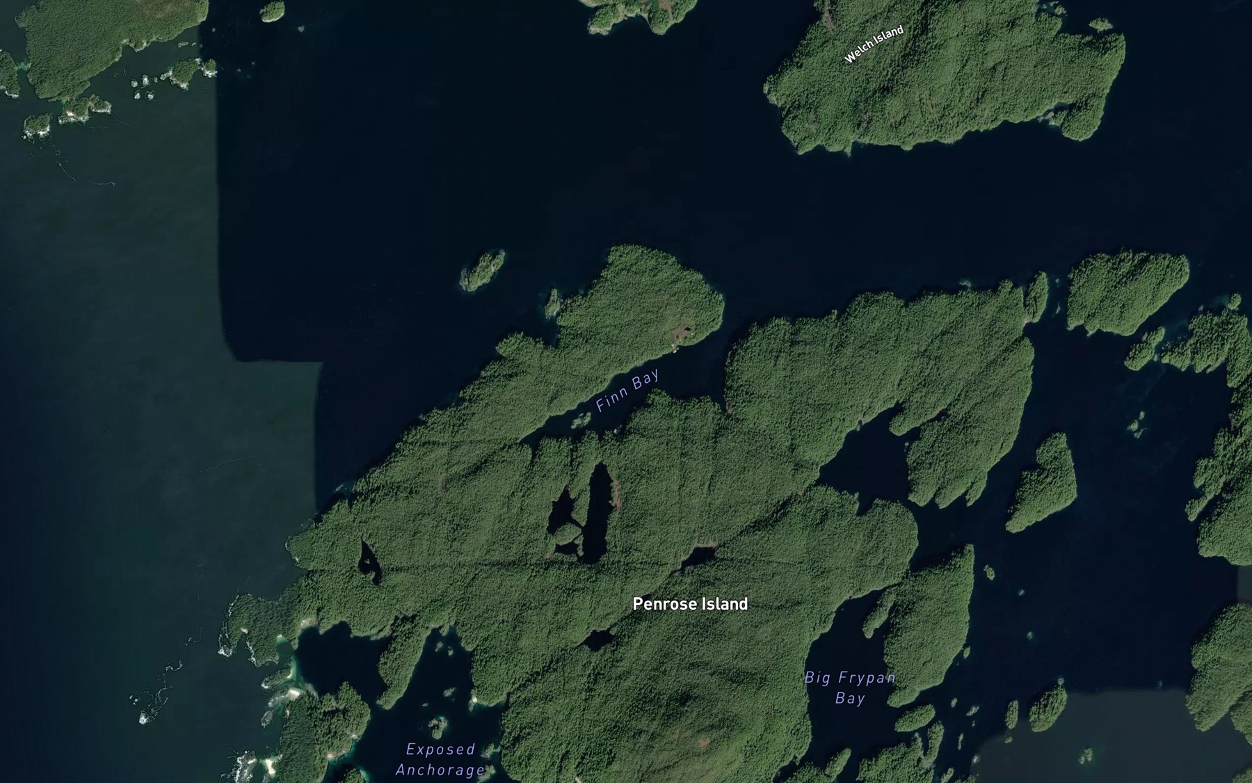 Satellite map of the Finn Bay
