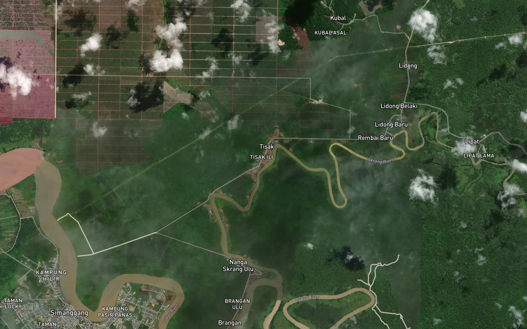 Satellite map of the Sungai Tisak