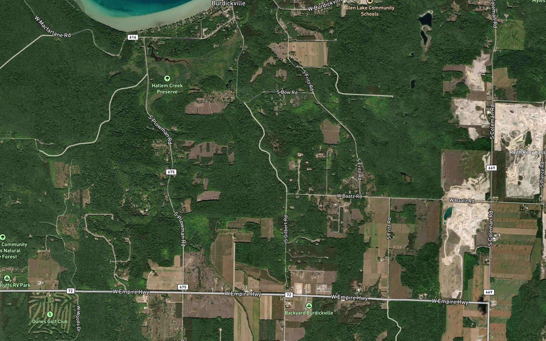 Satellite map of the Dodge Spring