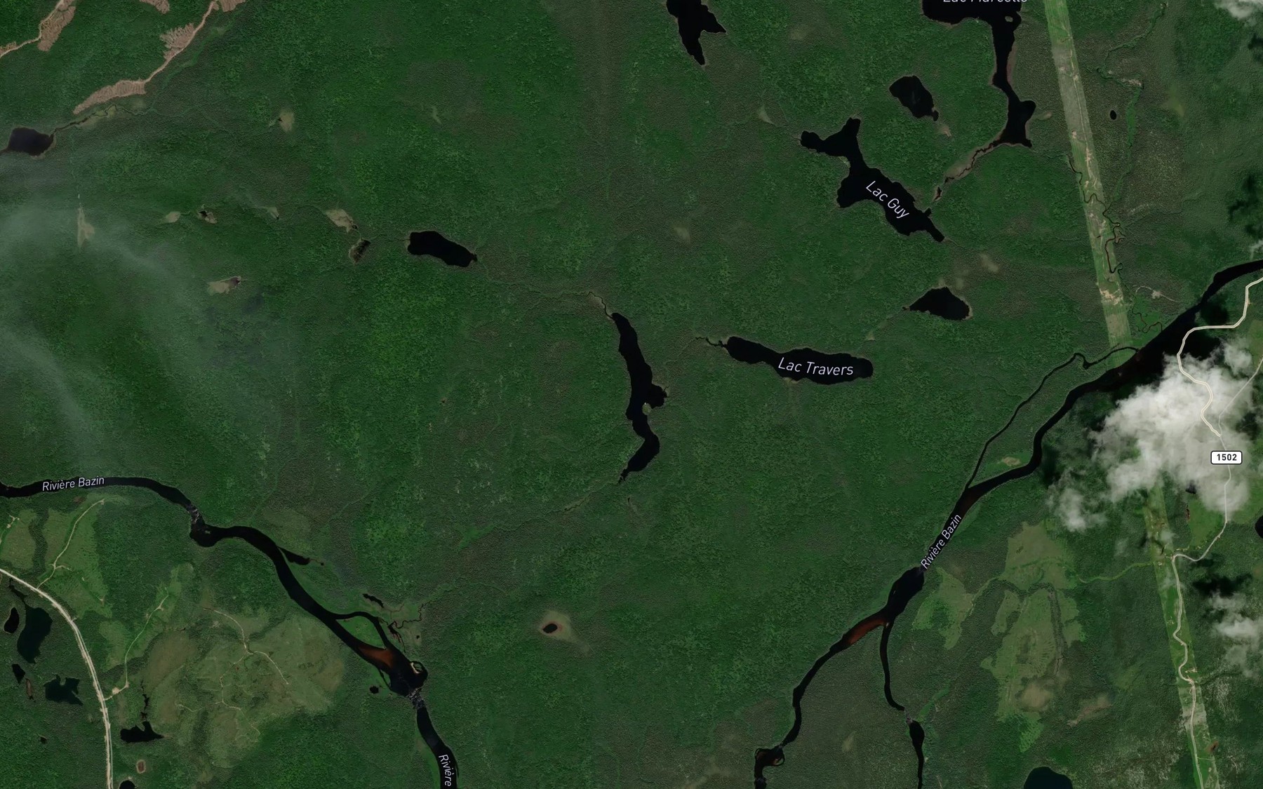 Satellite map of the Lac Orignal