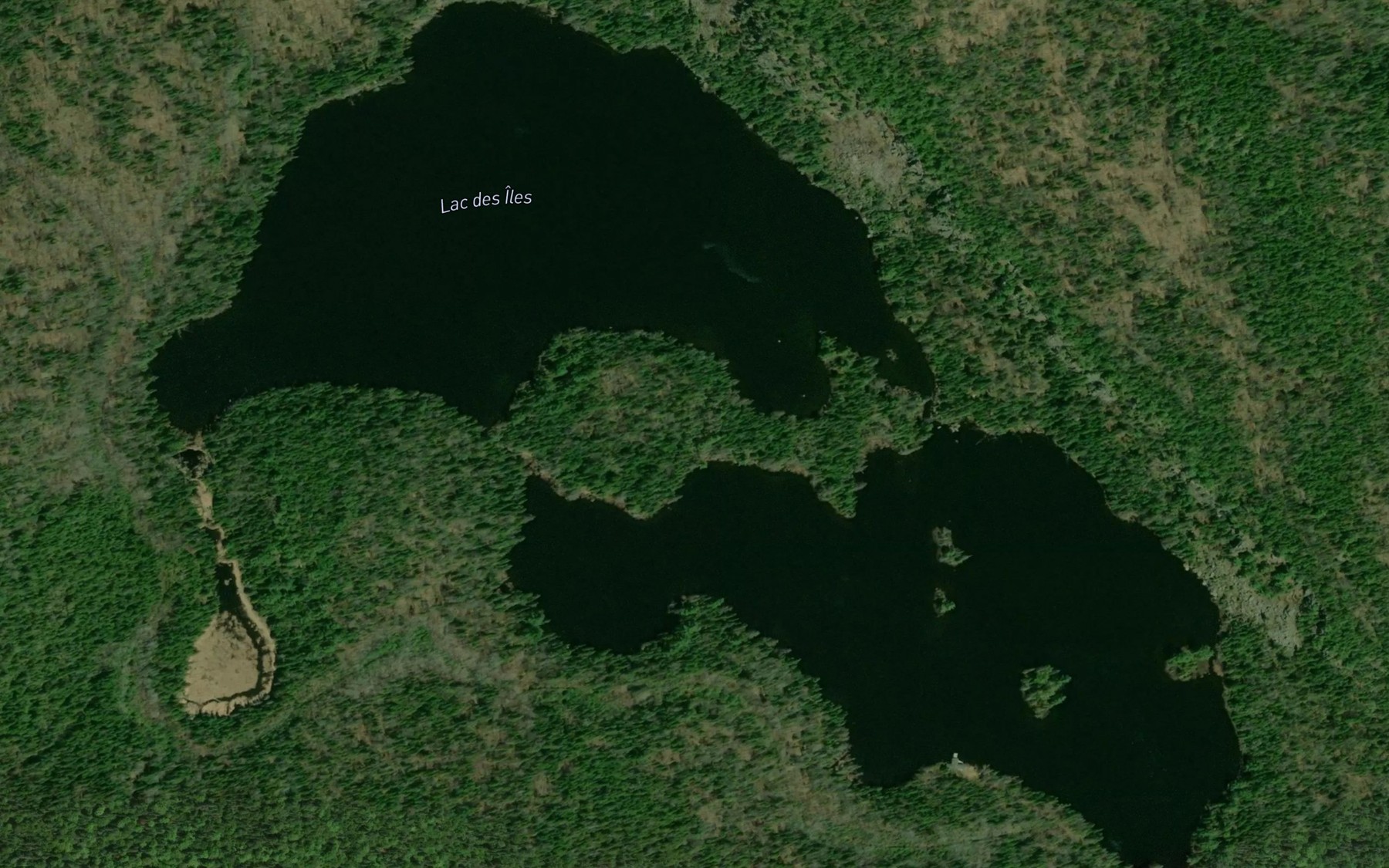 Satellite map of the Lac des Iles