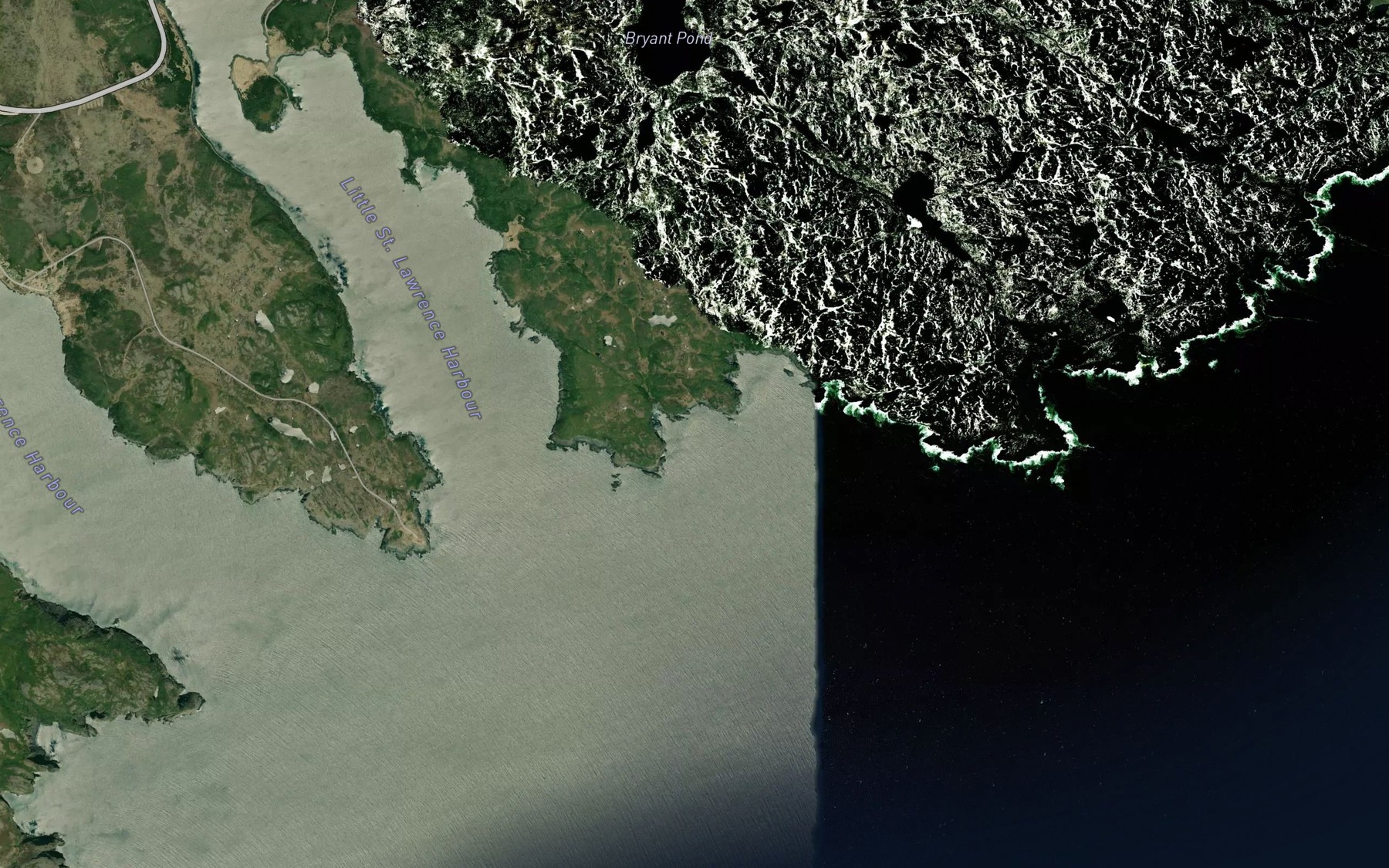 Satellite map of the Dieters Cove