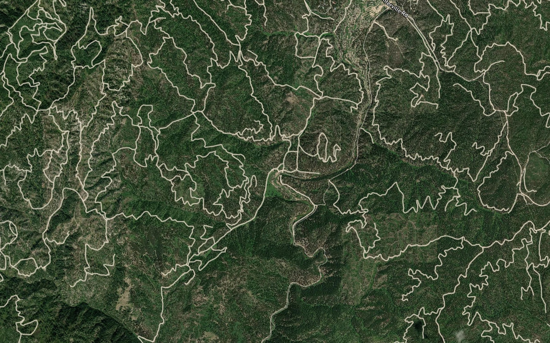 Satellite map of the Sugar Creek