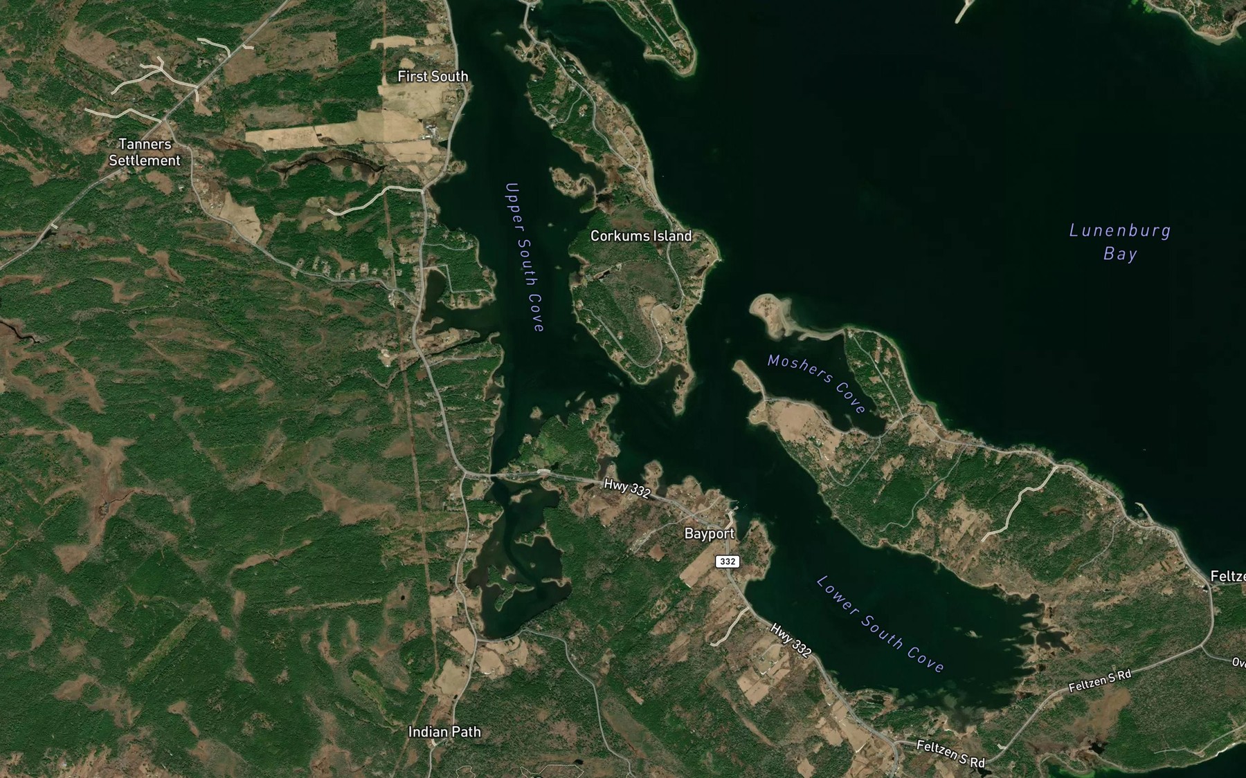 Satellite map of the The Narrows