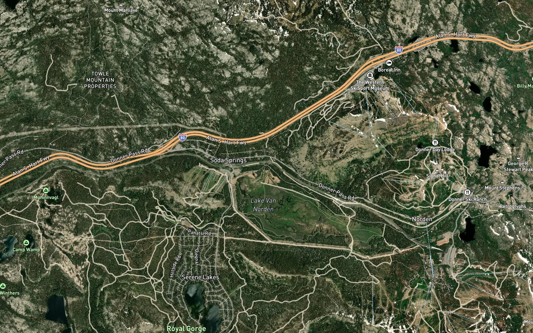 Satellite map of the Upper Castle Creek
