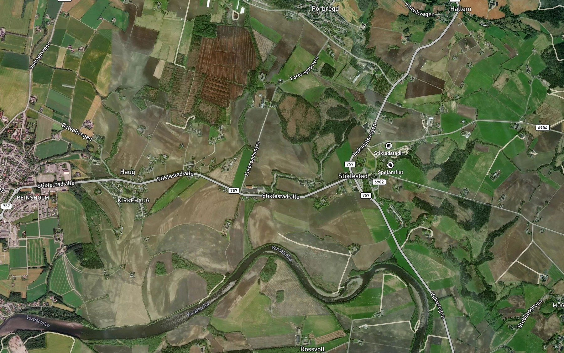 Satellite map of the Brokskitbekken
