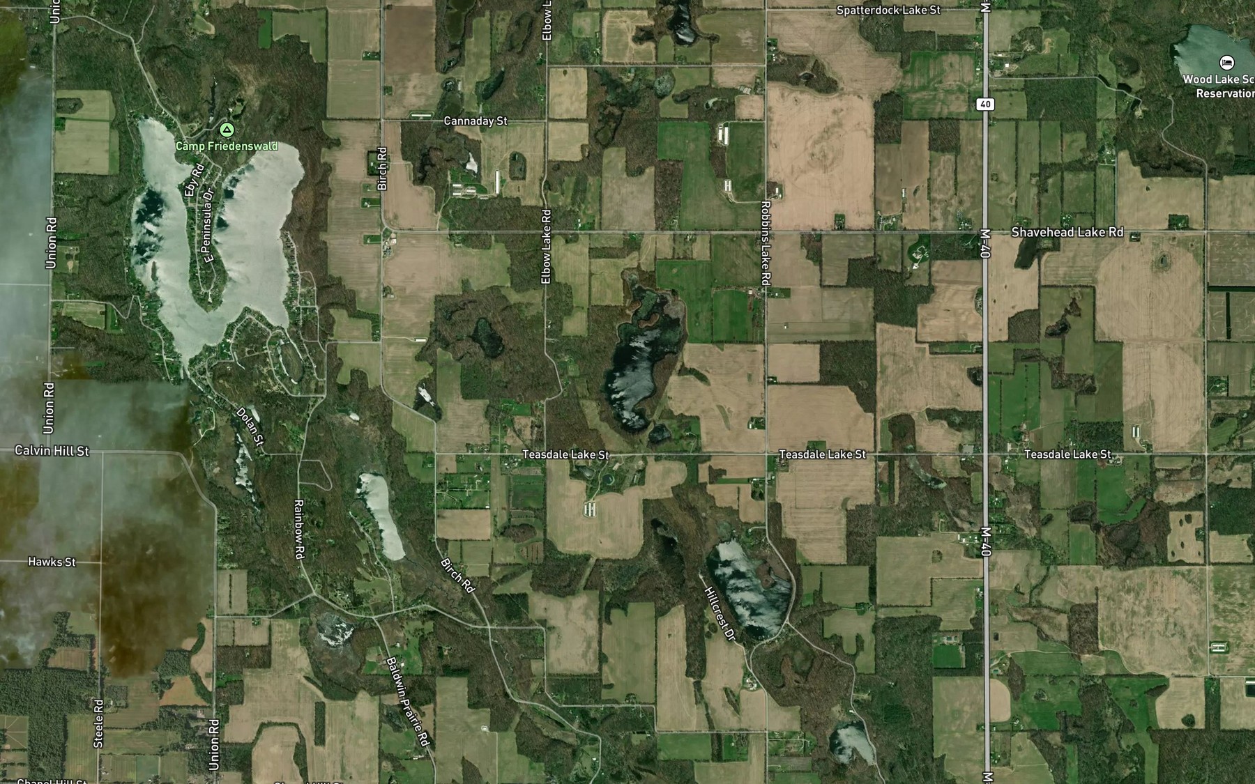 Satellite map of the Teesdale Lake