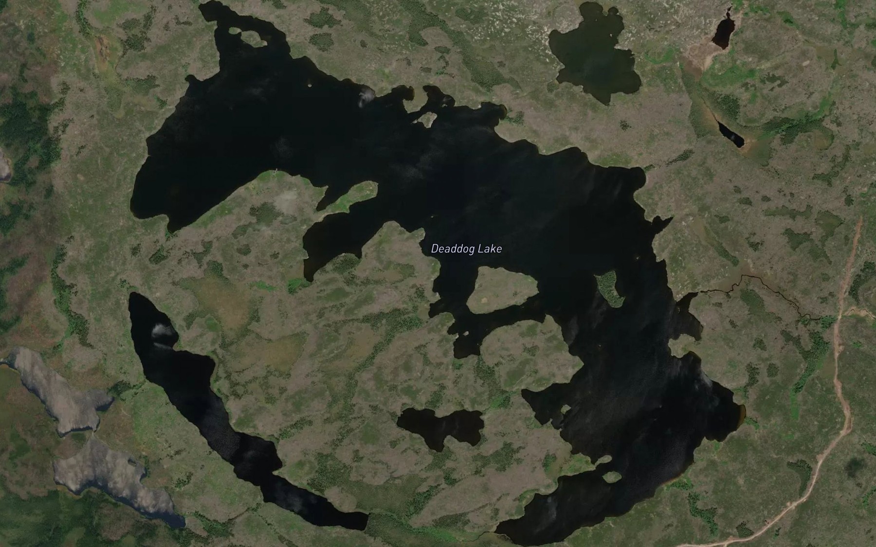 Satellite map of the Deaddog Lake