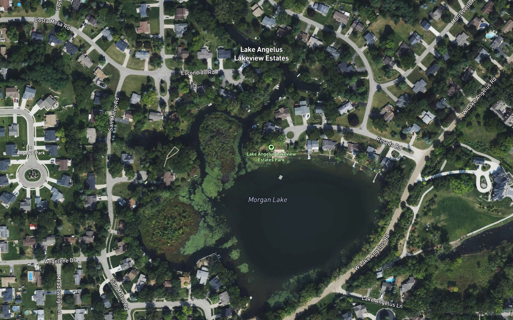 Satellite map of the Morgan Lake