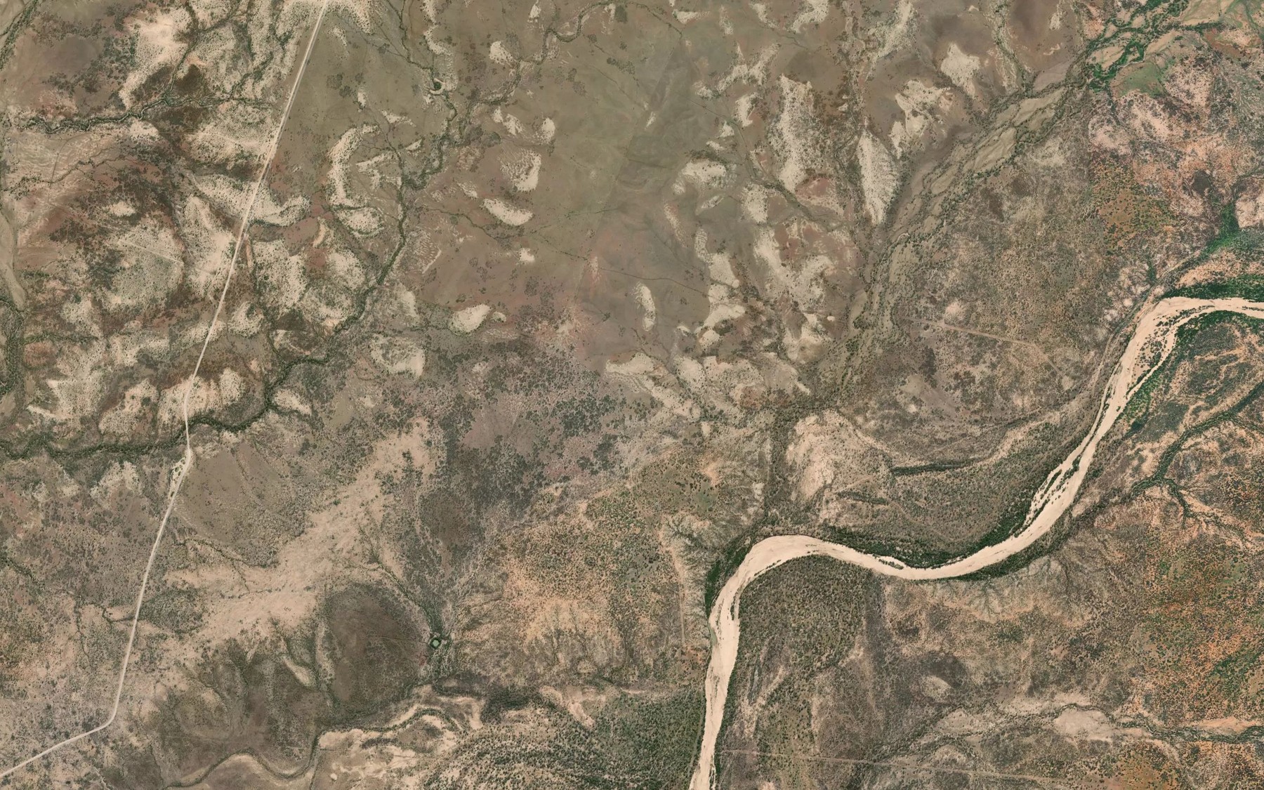 Satellite map of the Thums Creek