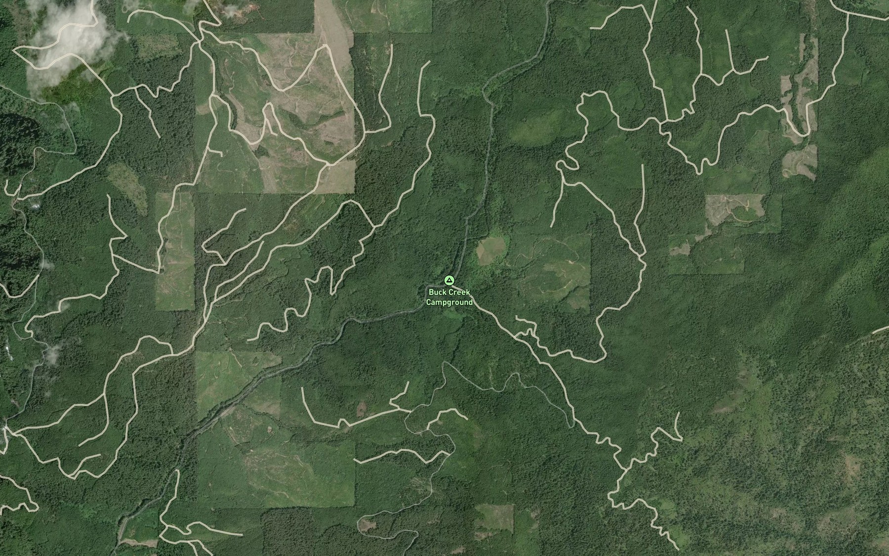 Satellite map of the Buck Creek