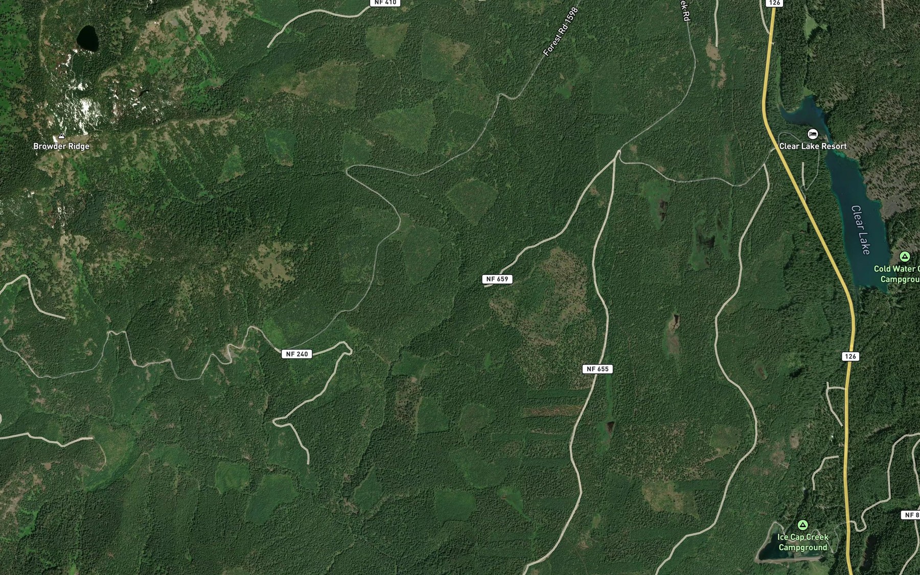 Satellite map of the Gate Creek