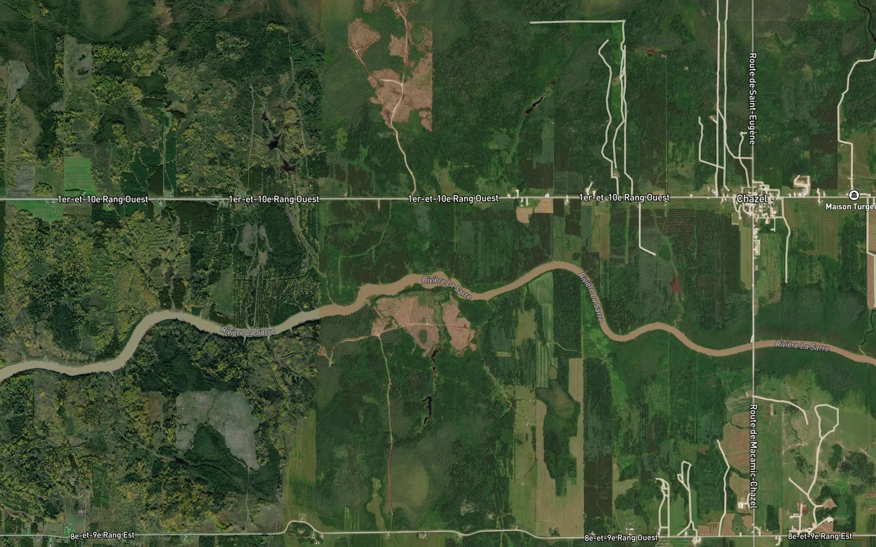 Satellite map of the Cours d'eau Clerval