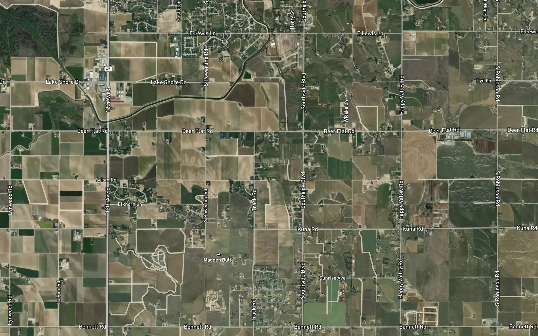 Satellite map of the Garland Drain