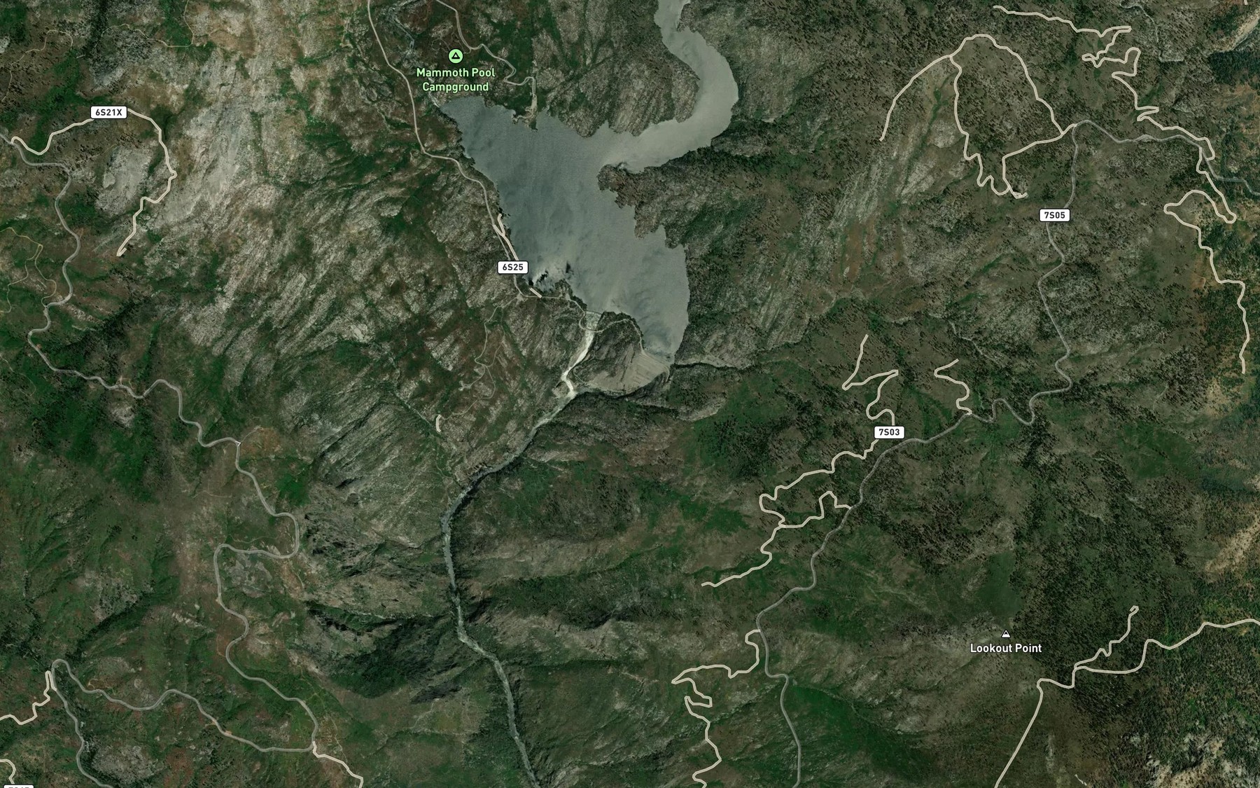 Satellite map of the Camp Creek