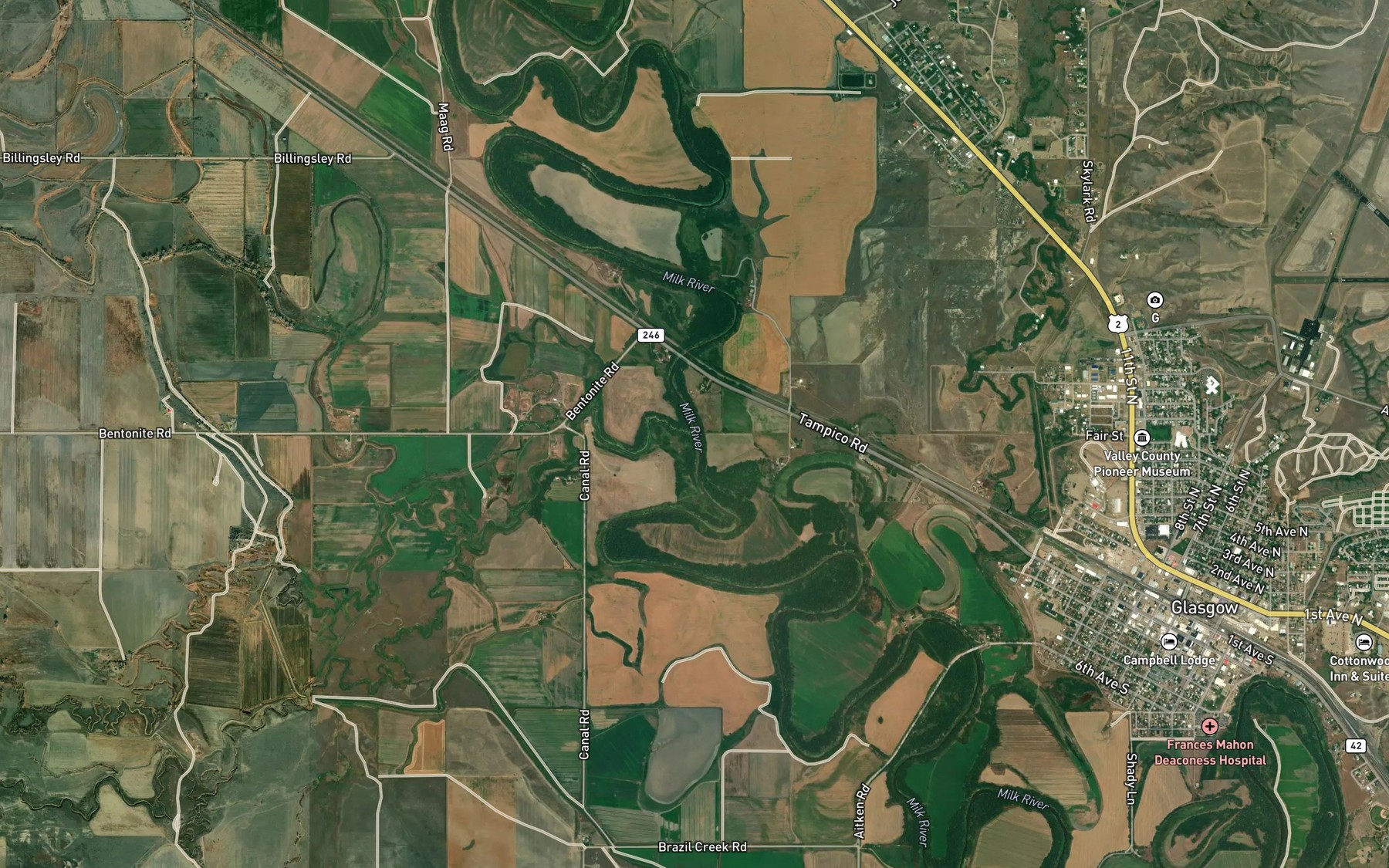 Satellite map of the Brazil Creek