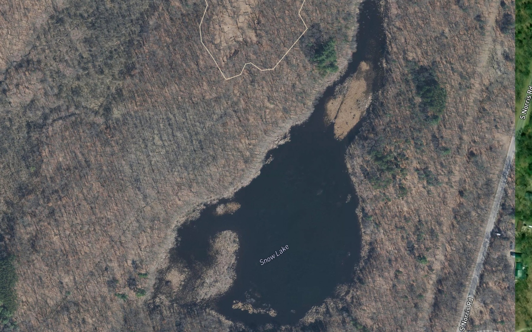 Satellite map of the Snow Lake