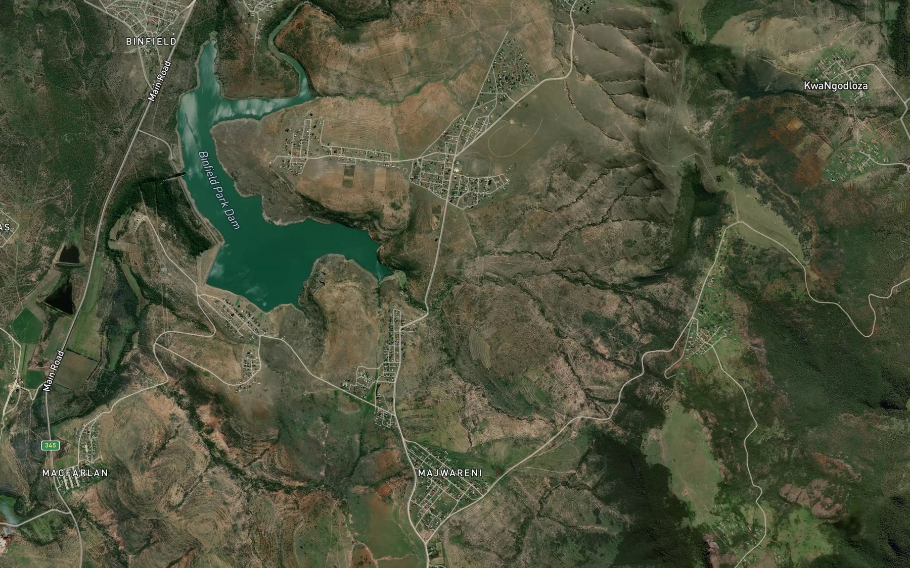 Satellite map of the Kwezana