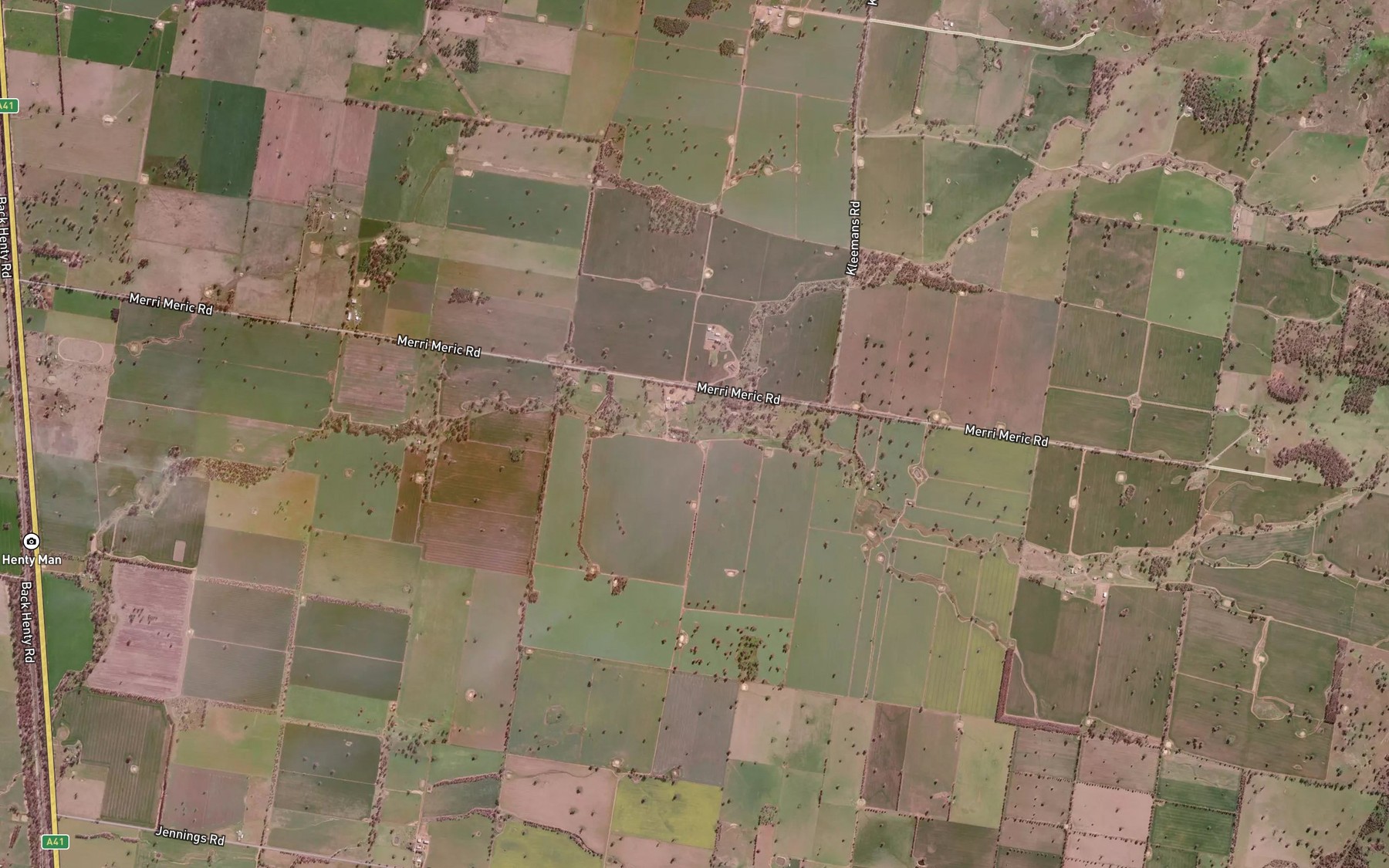 Satellite map of the Osbornes Creek