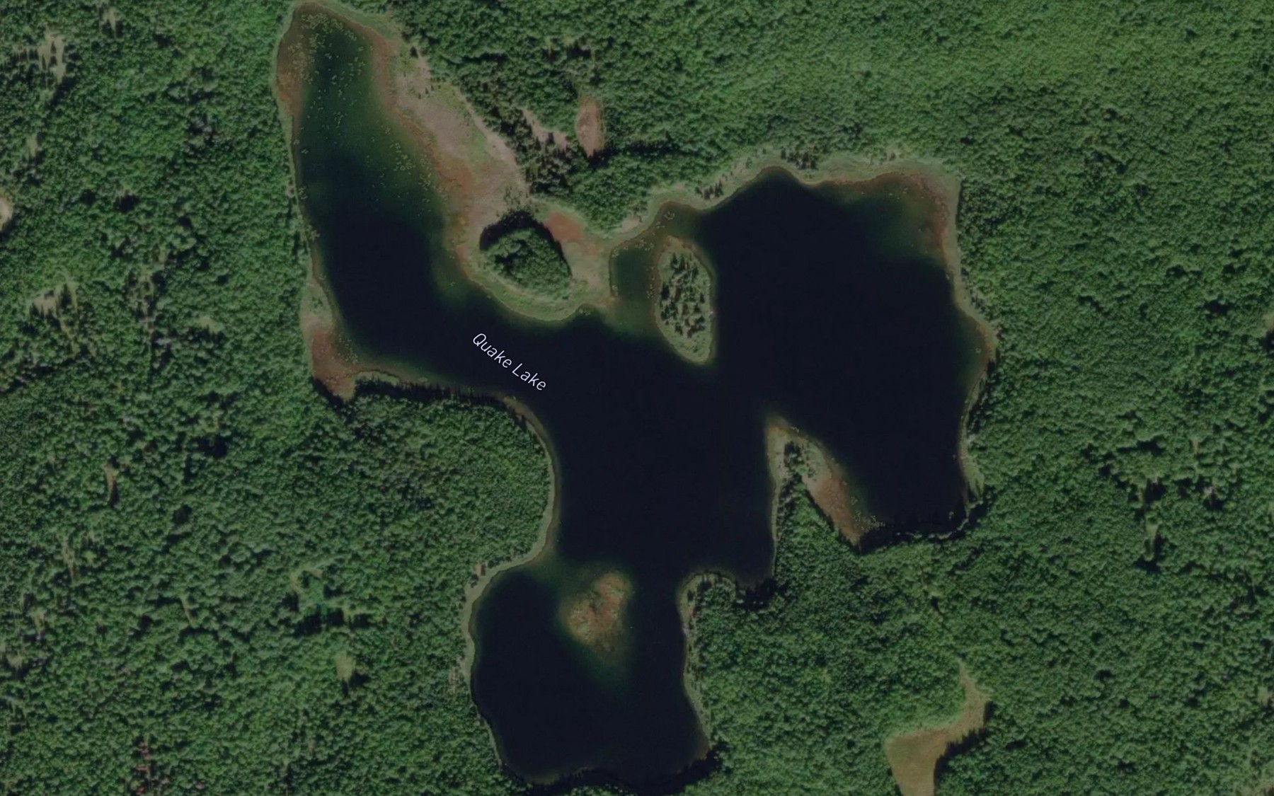 Satellite map of the Quake Lake