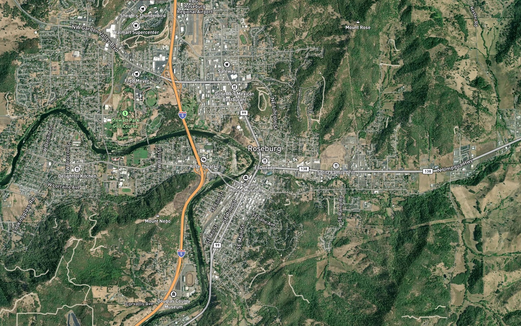 Satellite map of the Deer Creek