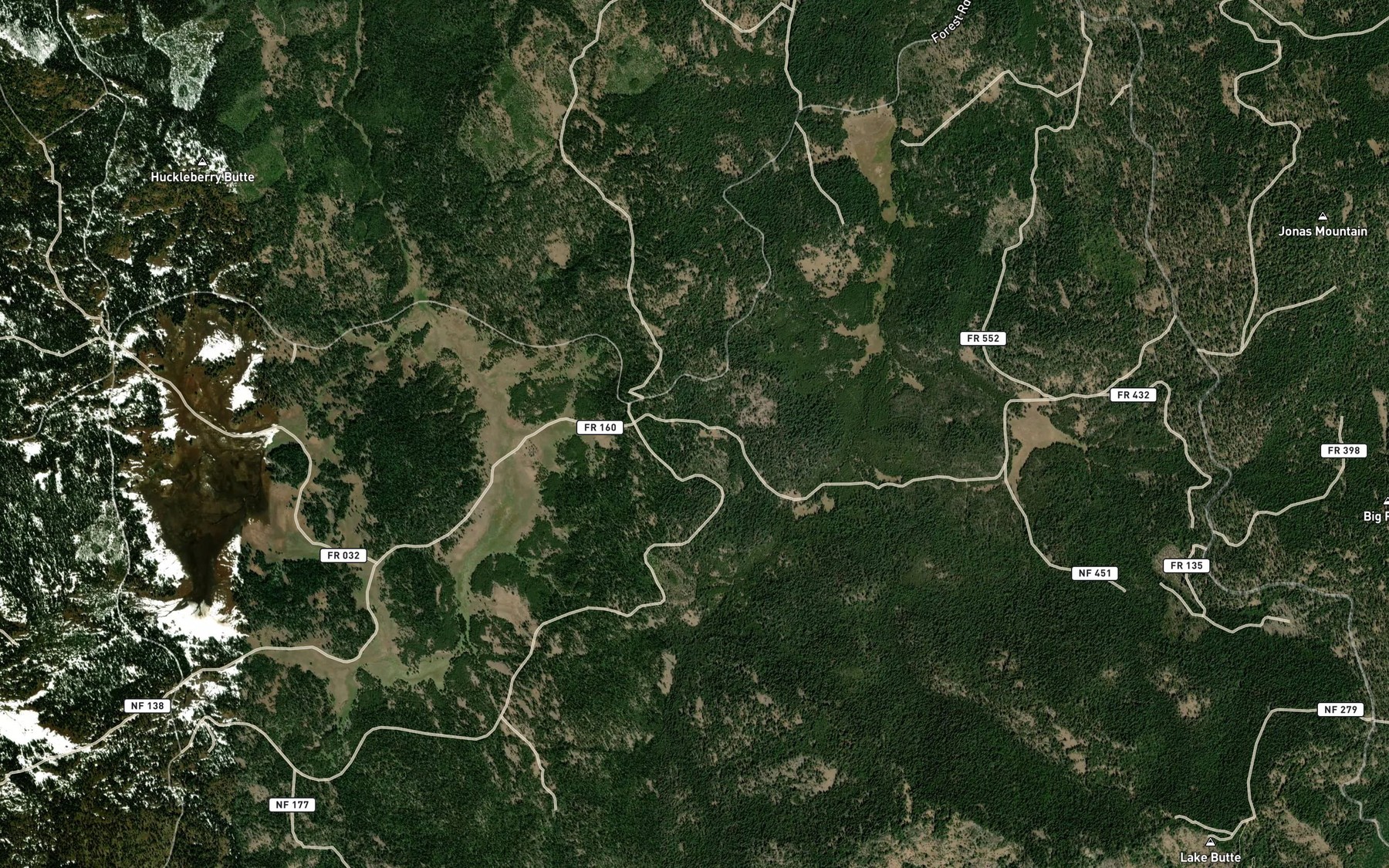 Satellite map of the Telephone Spring