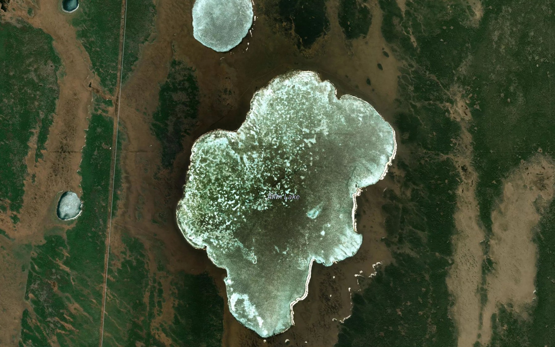 Satellite map of the Atim Lake