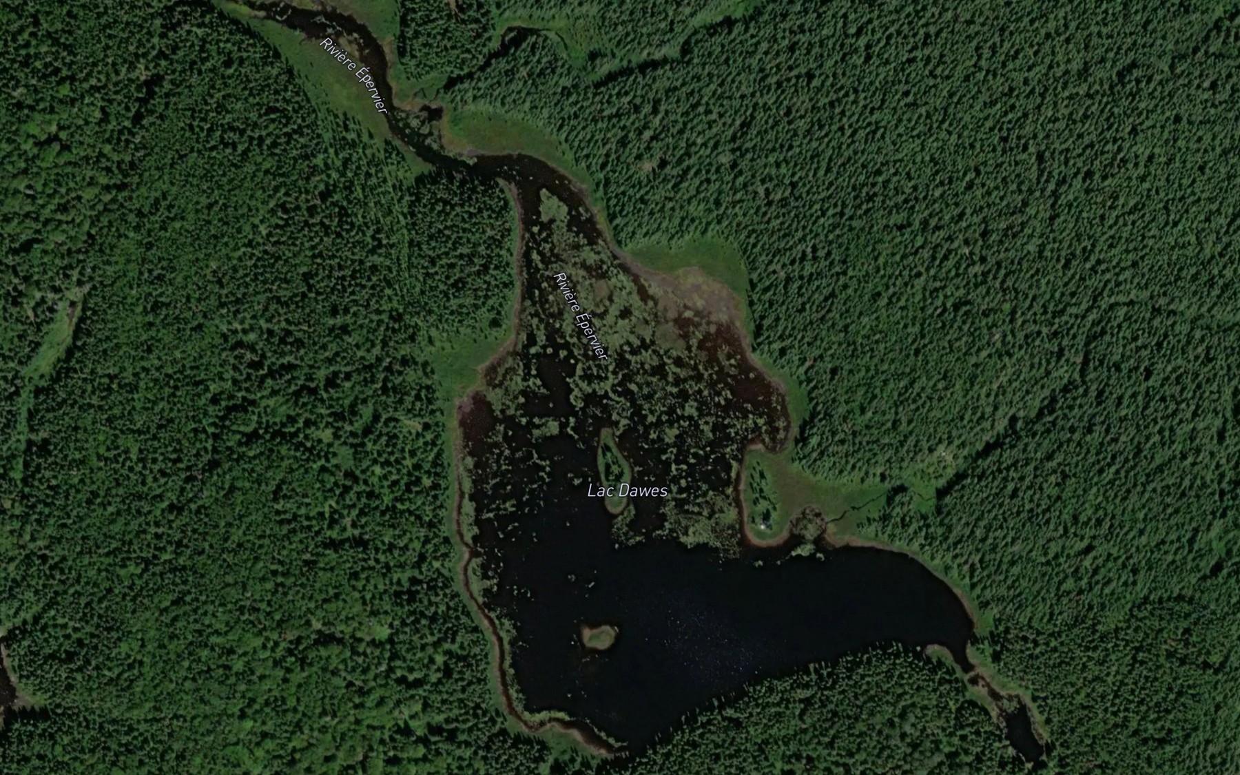 Satellite map of the Lac Dawes