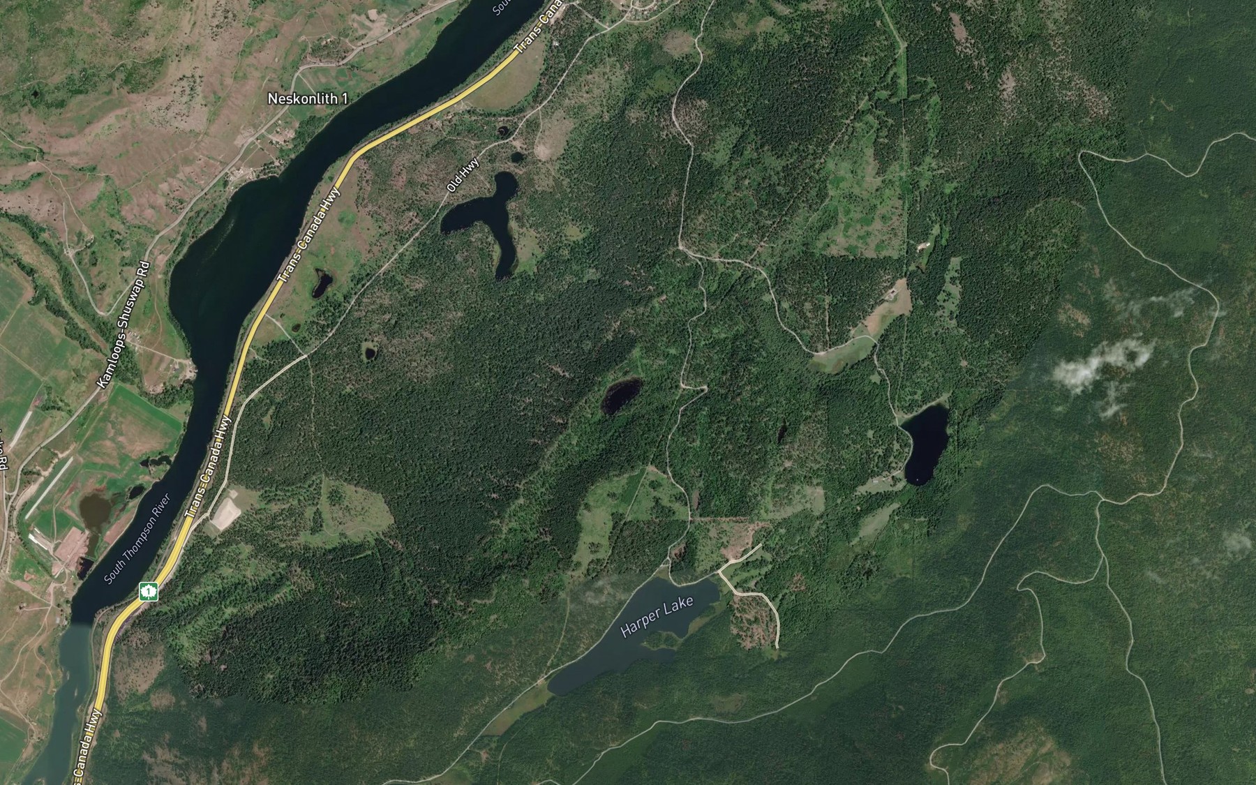 Satellite map of the Bray Lake
