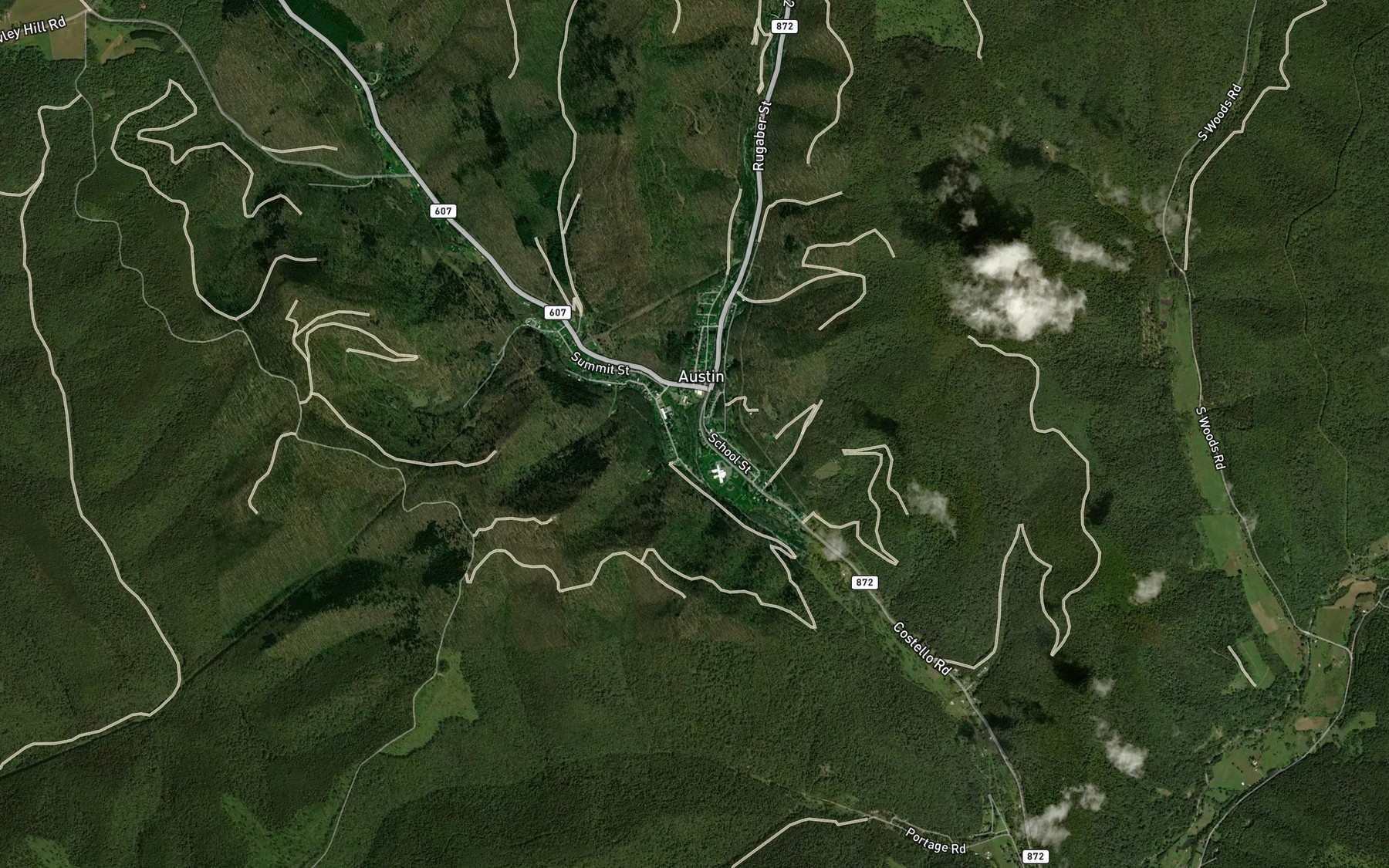 Satellite map of the West Branch Freeman Run