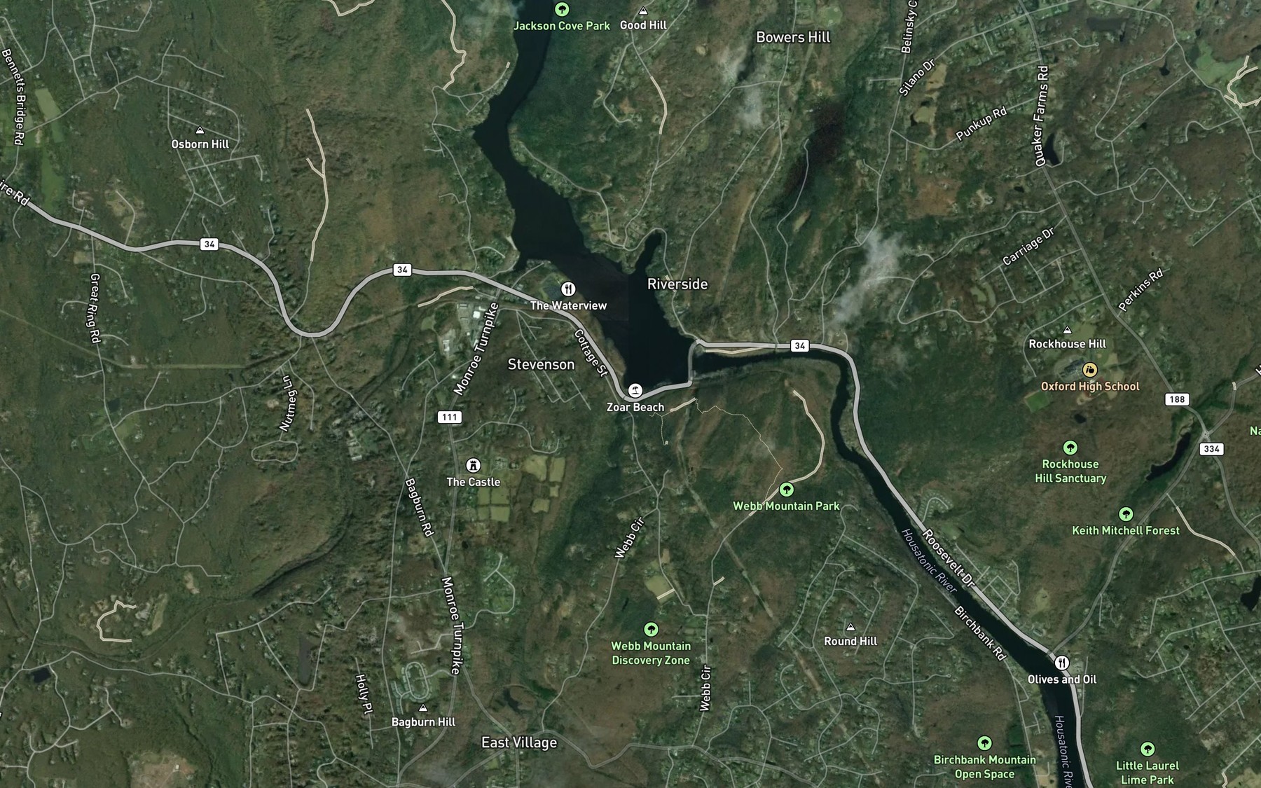 Satellite map of the Boys Halfway River