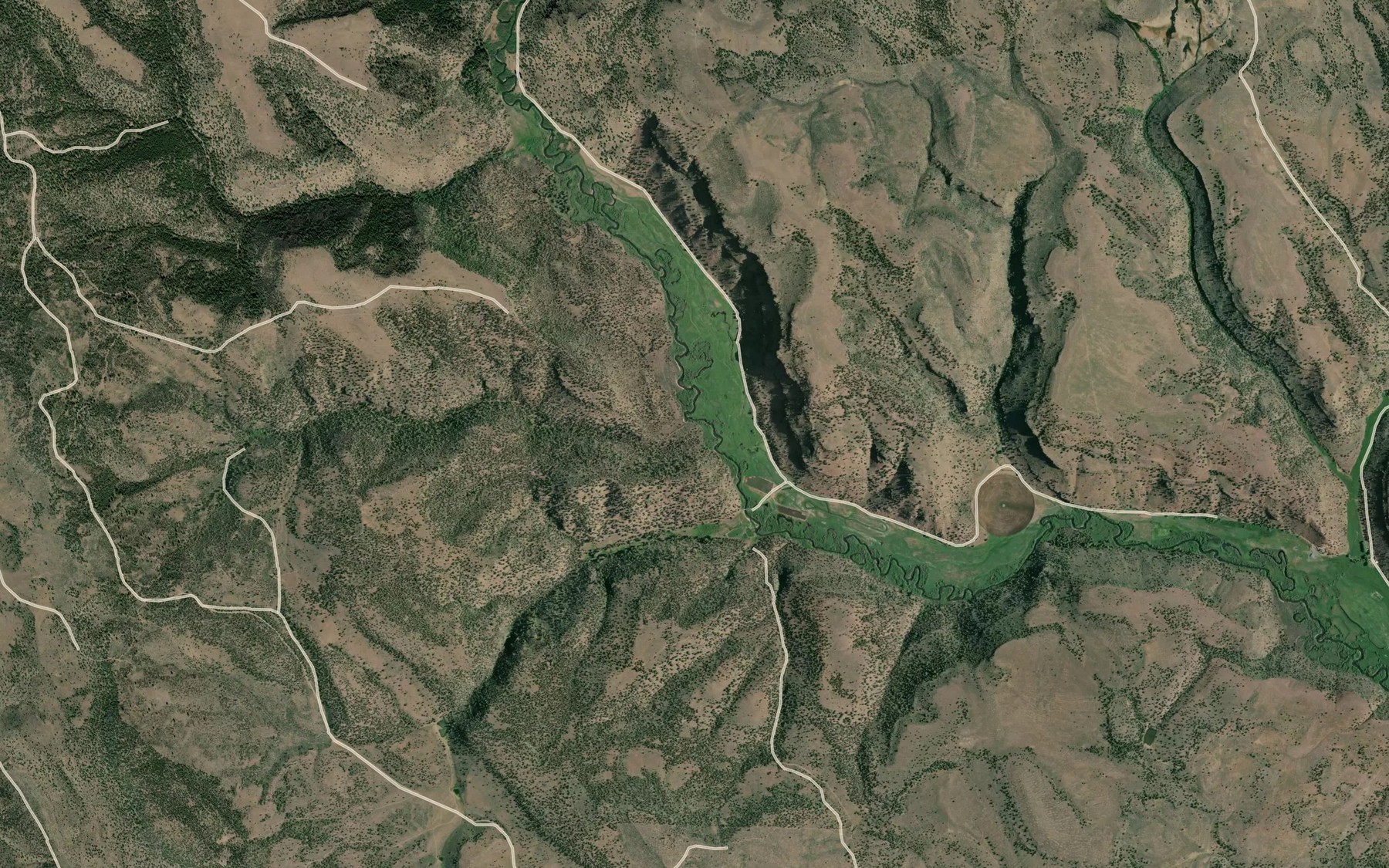 Satellite map of the Charlie Creek