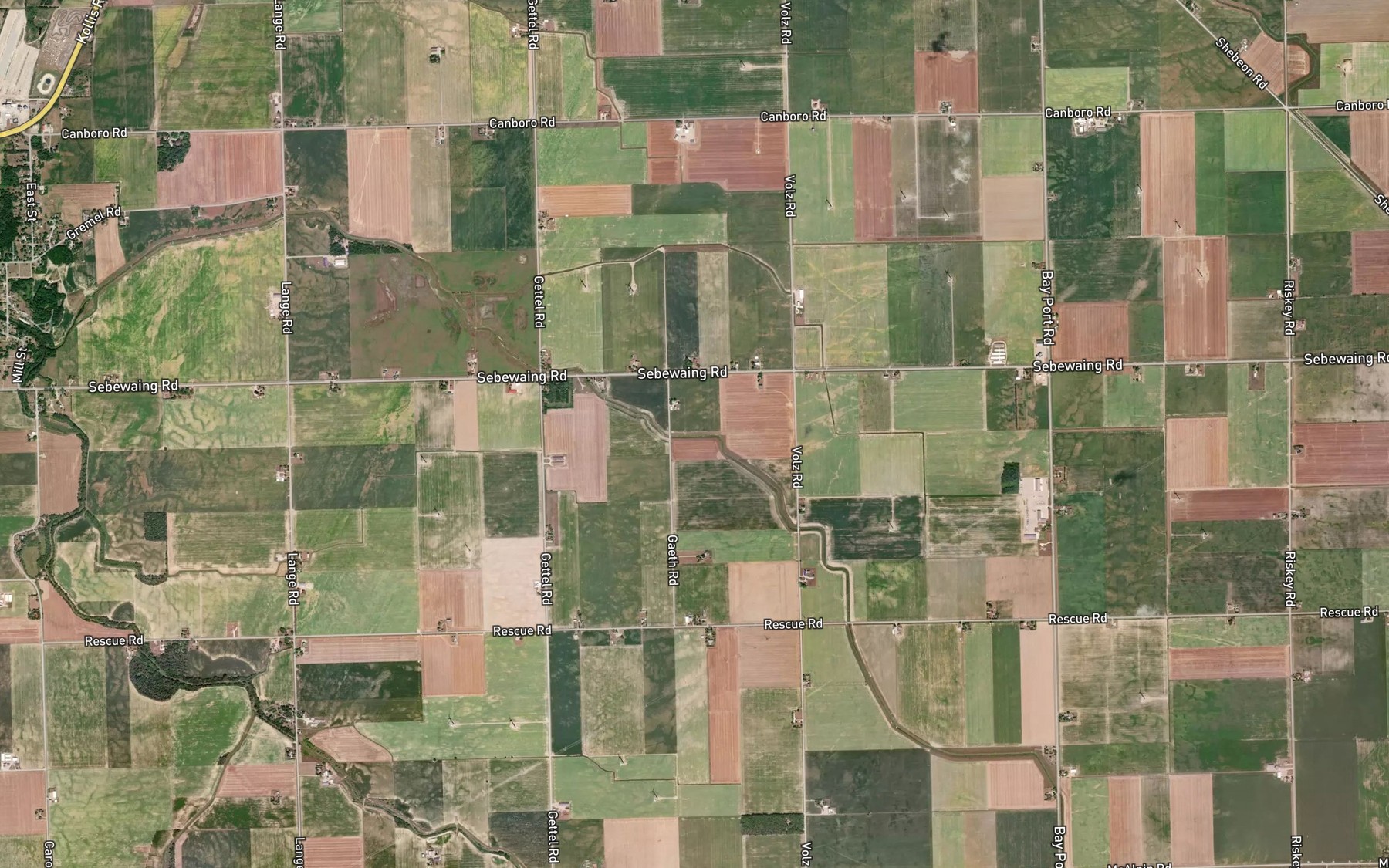 Satellite map of the Columbia Drain