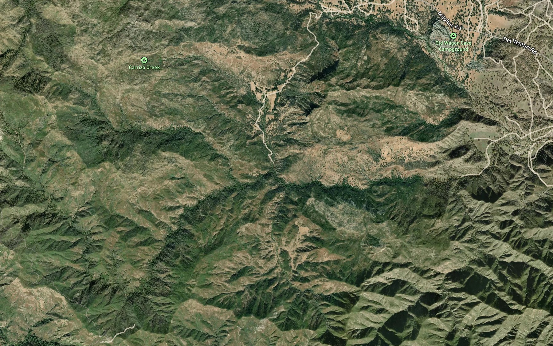 Satellite map of the Salsipuedes Creek