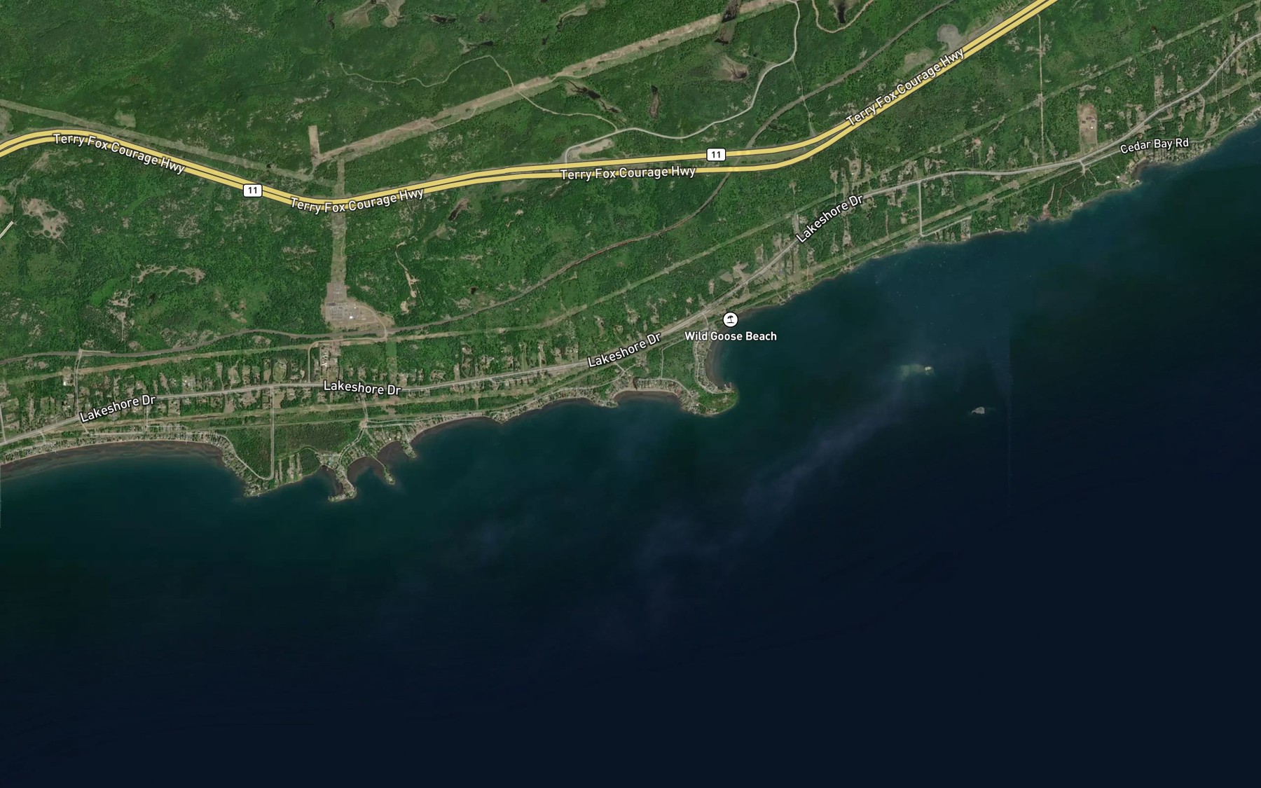 Satellite map of the Wild Goose Creek