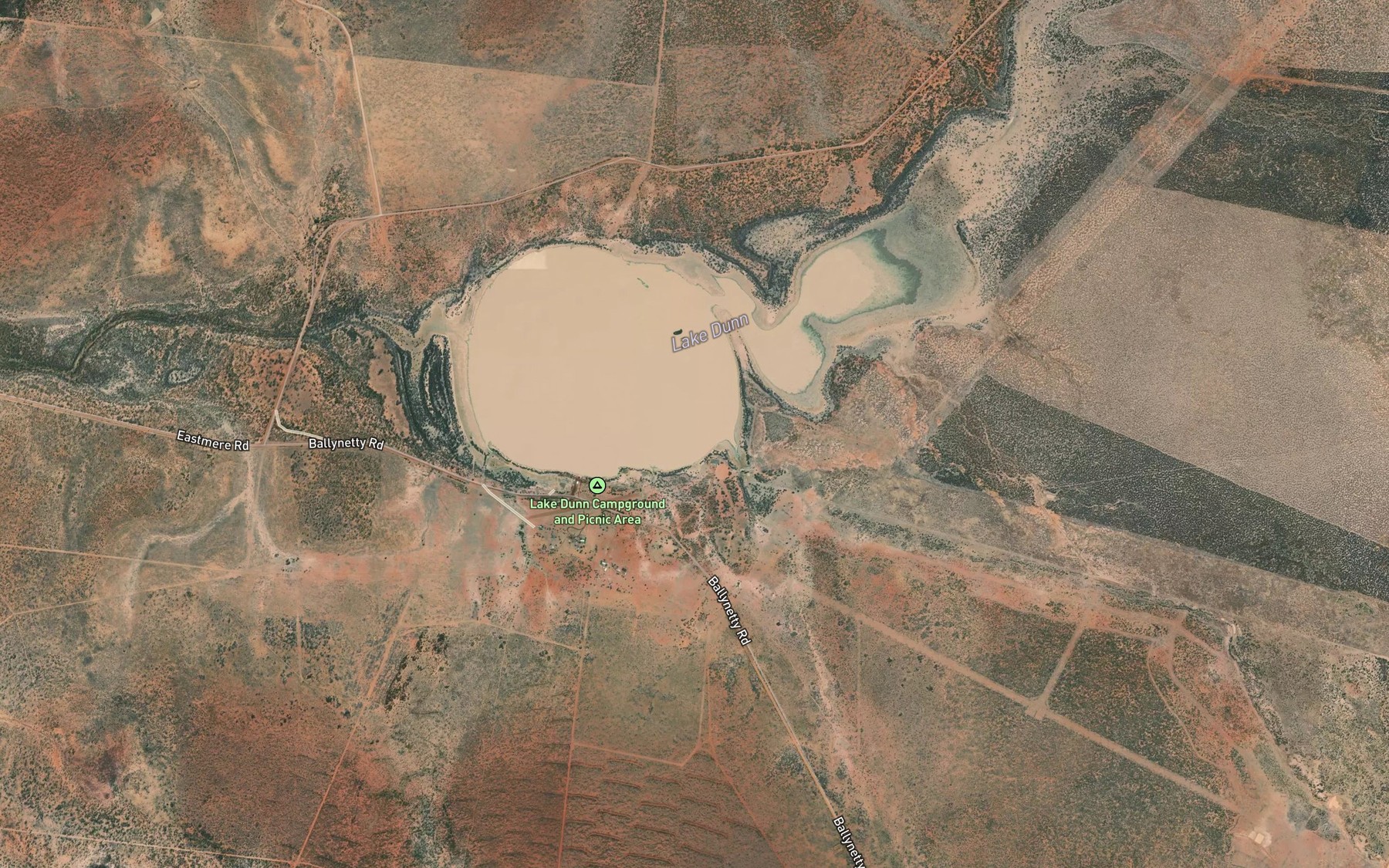 Satellite map of the Clunie Creek