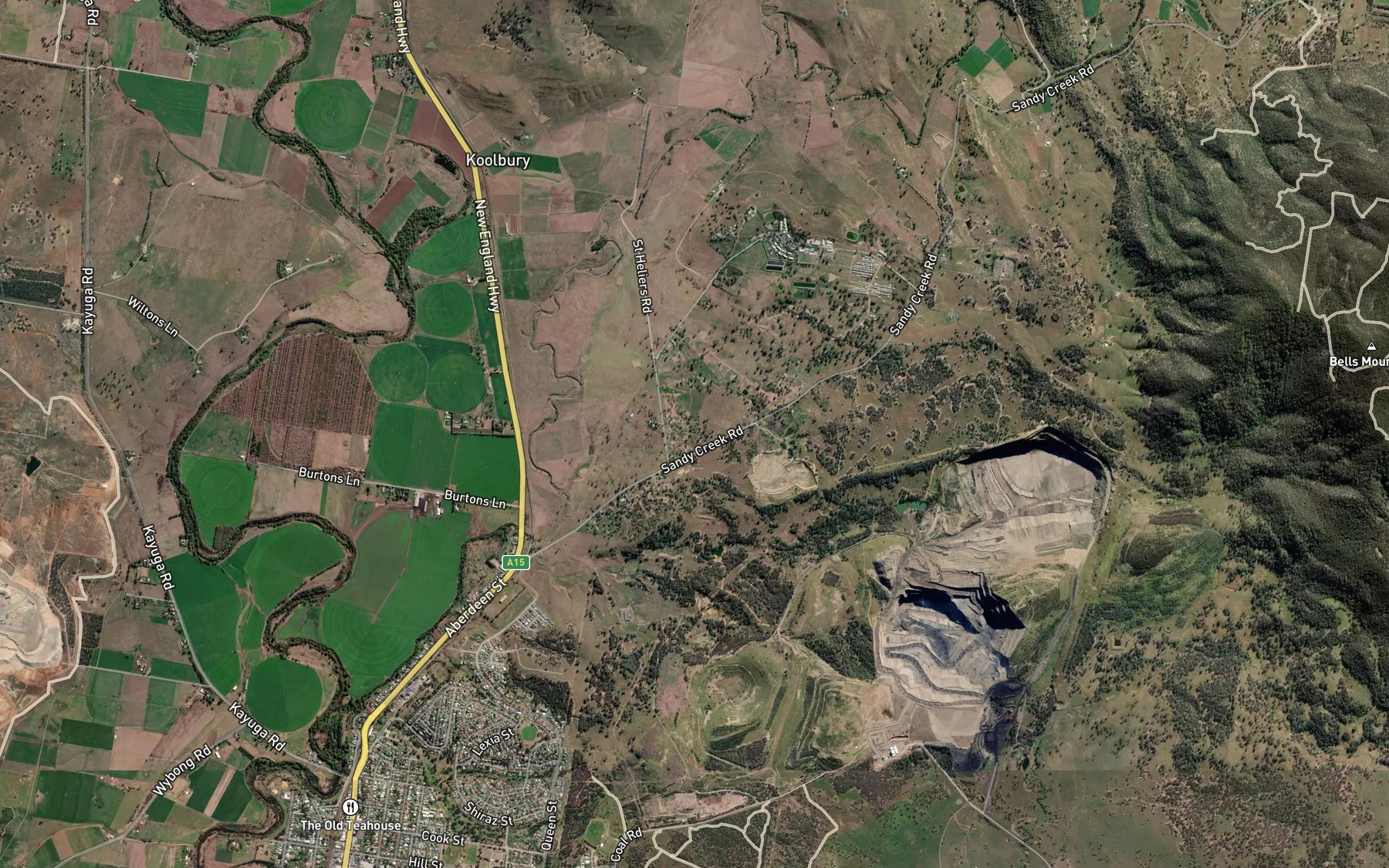 Satellite map of the Sandy Creek