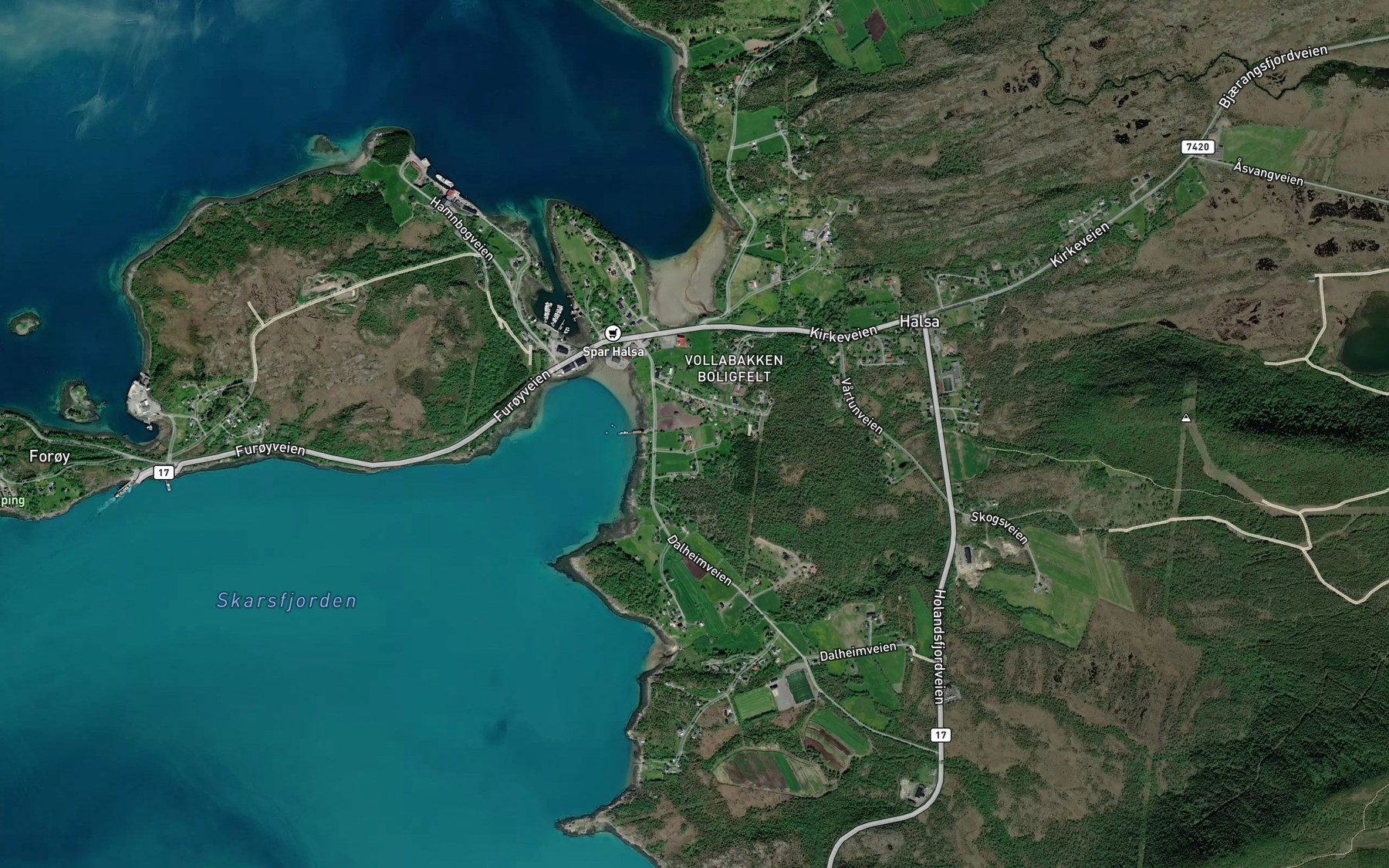 Satellite map of the Smabekkan