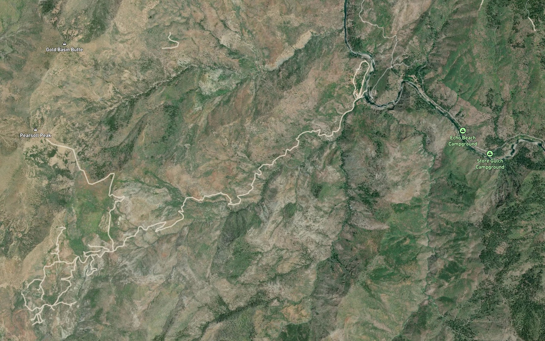 Satellite map of the Telephone Creek